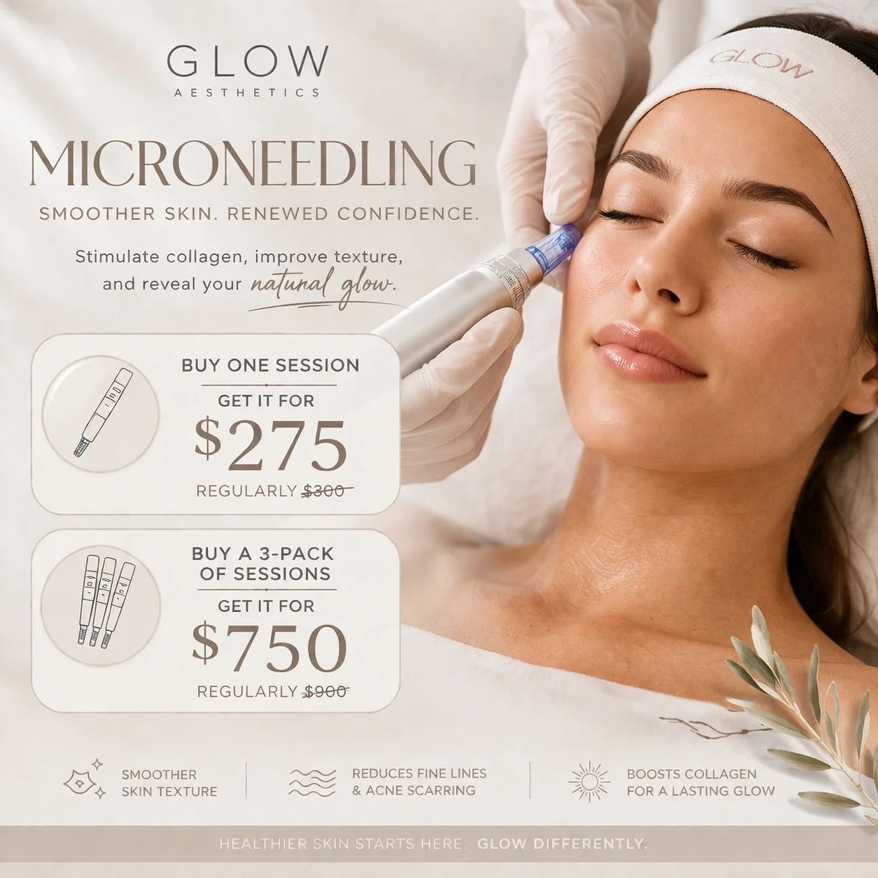 April is officially Microneedling Month at Glow ✨

If your skin is feeling dull, textured, or just needs that fresh spring reset&hellip; this is your sign.

✨ Stimulate collagen
✨ Smooth texture + acne scarring
✨ That natural, healthy glow we&rsquo;r
