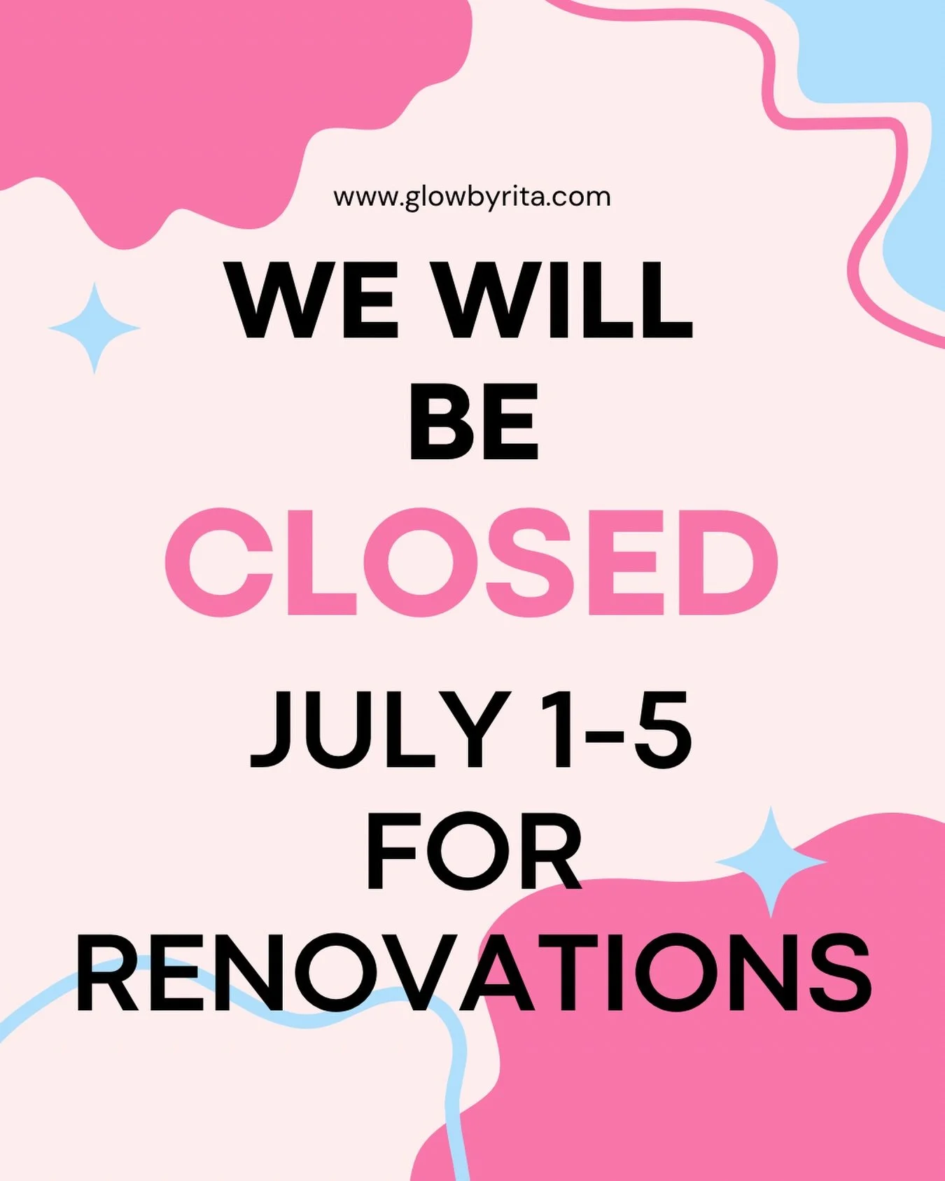 Anyone else feel like we JUST did renovations at Glow!? 🤪

We will be closed from July 1-5 to accommodate some renovations at Glow Aesthetics. We will have the doors back open and be fully operational by Monday July 6 at 9am. 

Thanks in advance for