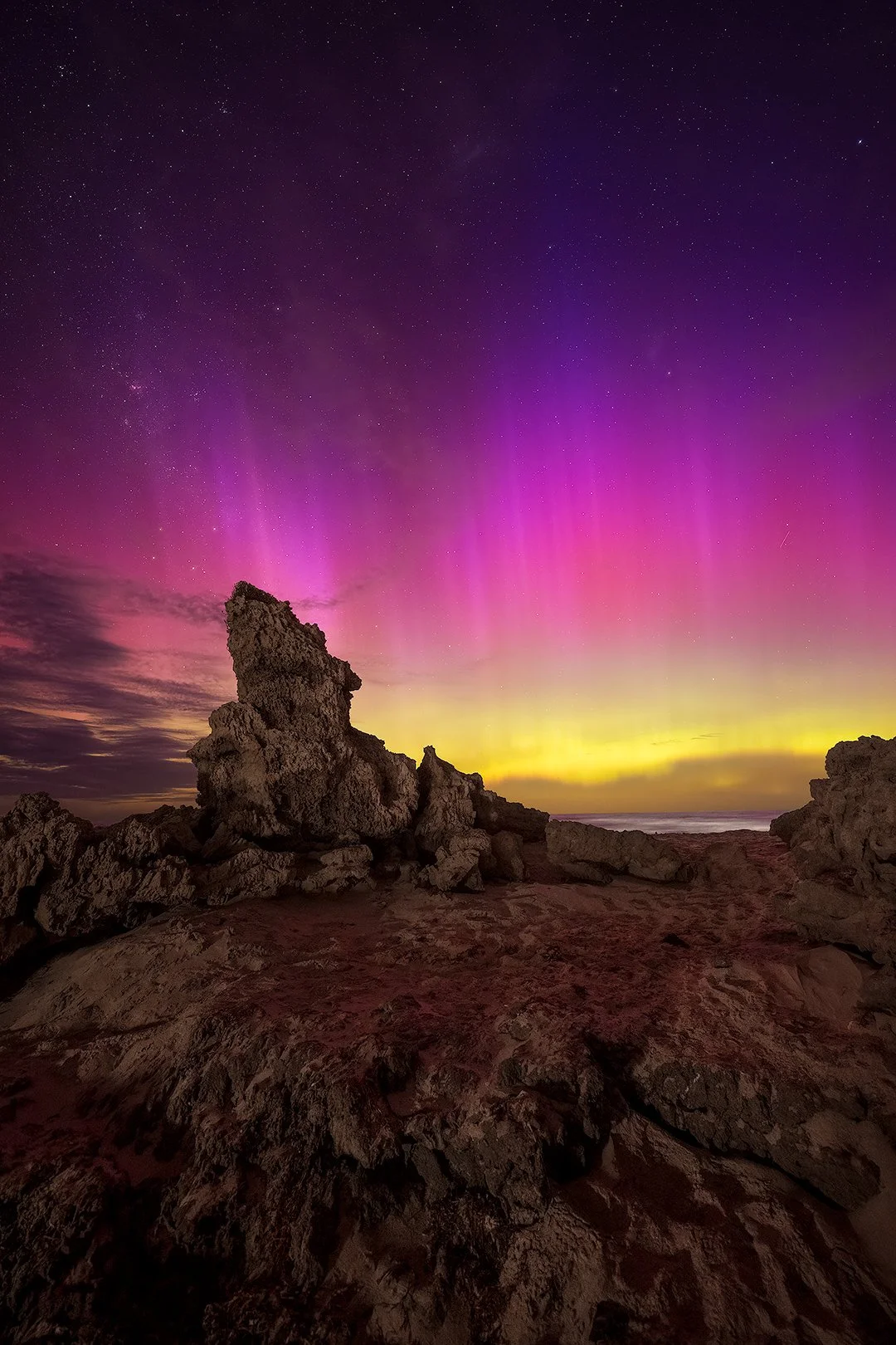 Chasing the Aurora at Point Roadknight, Victoria 