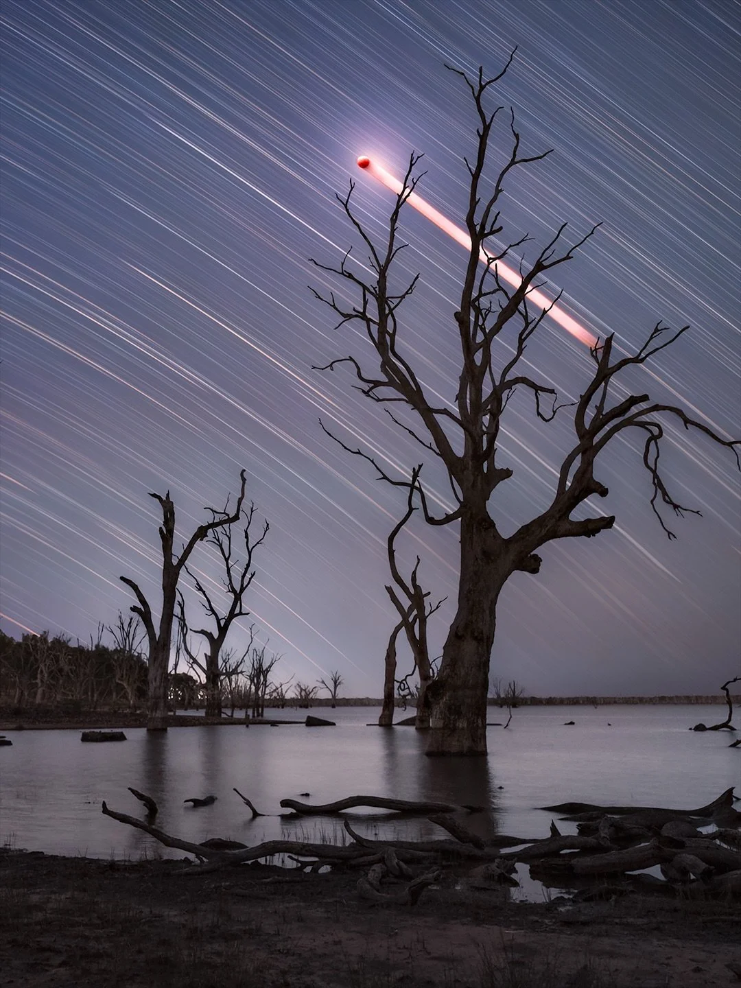 I almost missed this idea until I reviewed my time lapse after the eclipse. 

Totality Trail

I wasn&rsquo;t sure this idea would work, but it turned out to be my favorite image from the eclipse.

I set up a wide angle time lapse and let the camera r