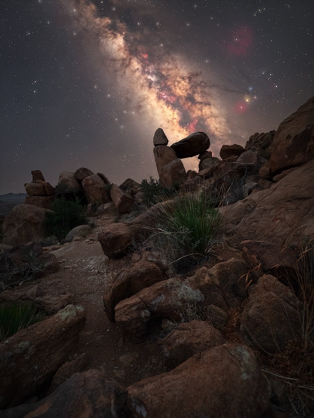 Balanced Rock under the glow of the Milky Way.

First time out at Big Bend National Park and honestly, the beauty of this place is just hard to even explain in words. It&rsquo;s easily jumped into one of my favorite parks in the US. Massive ranges, r