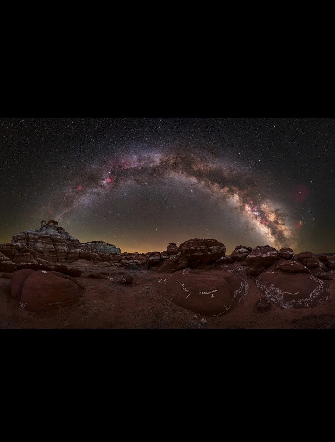 Ancient Silence

What looks like ancient artwork on these rocks was actually created by groundwater over millions of years.

Deep within the Hopi Reservation in northeastern Arizona, the Milky Way rises above sacred red-and-white hoodoos known as Koy