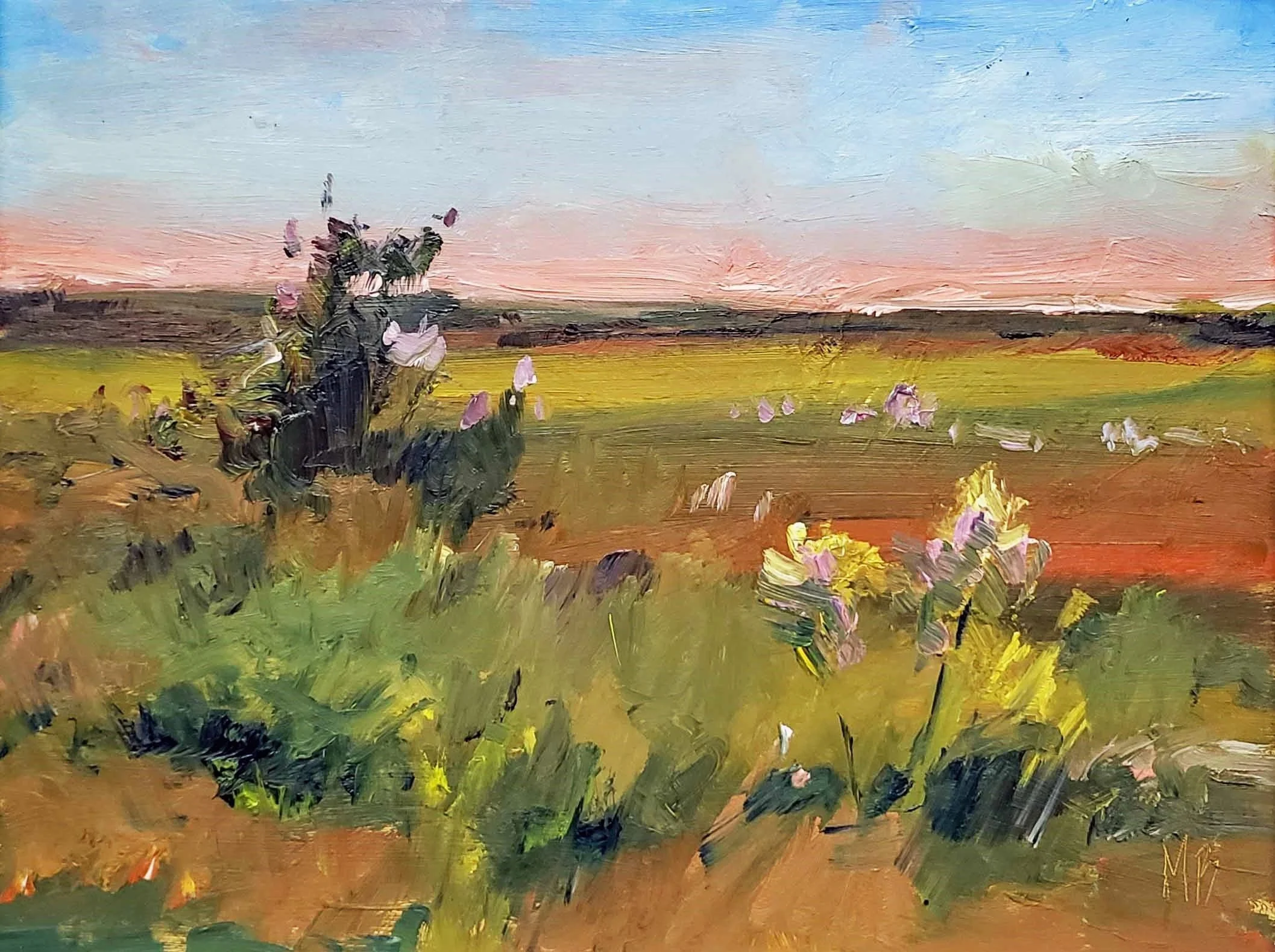 Pink Dawn - Oil on Panel, 8 x 10