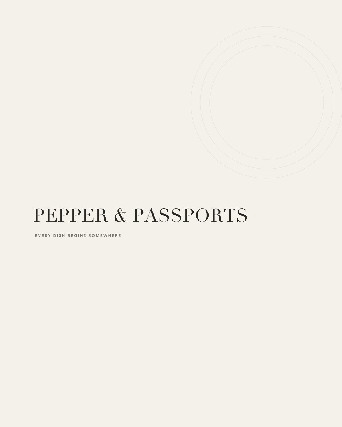 Cookbook cover page: Pepper & Passports