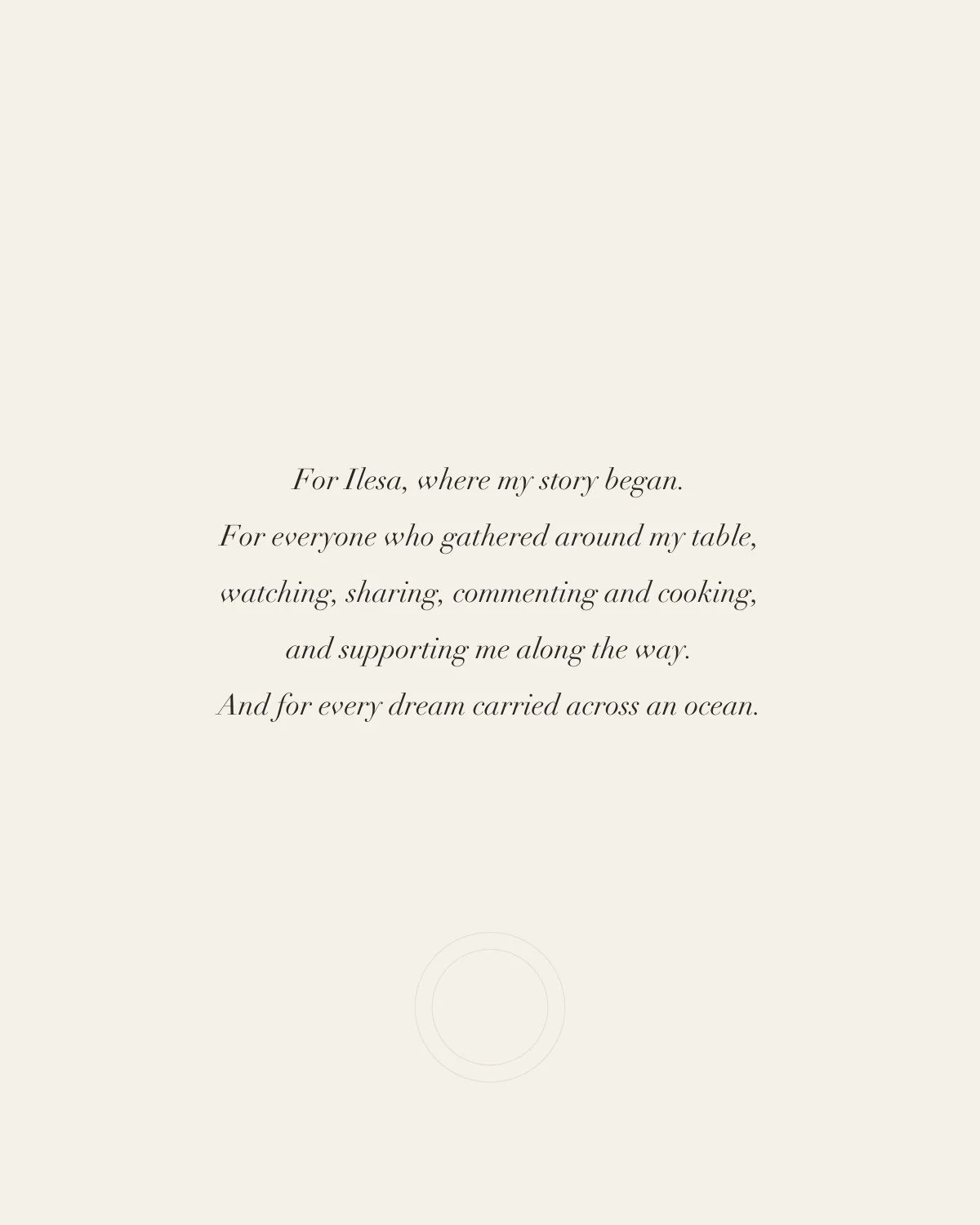 Dedication page from SmokeyPan's forthcoming cookbook