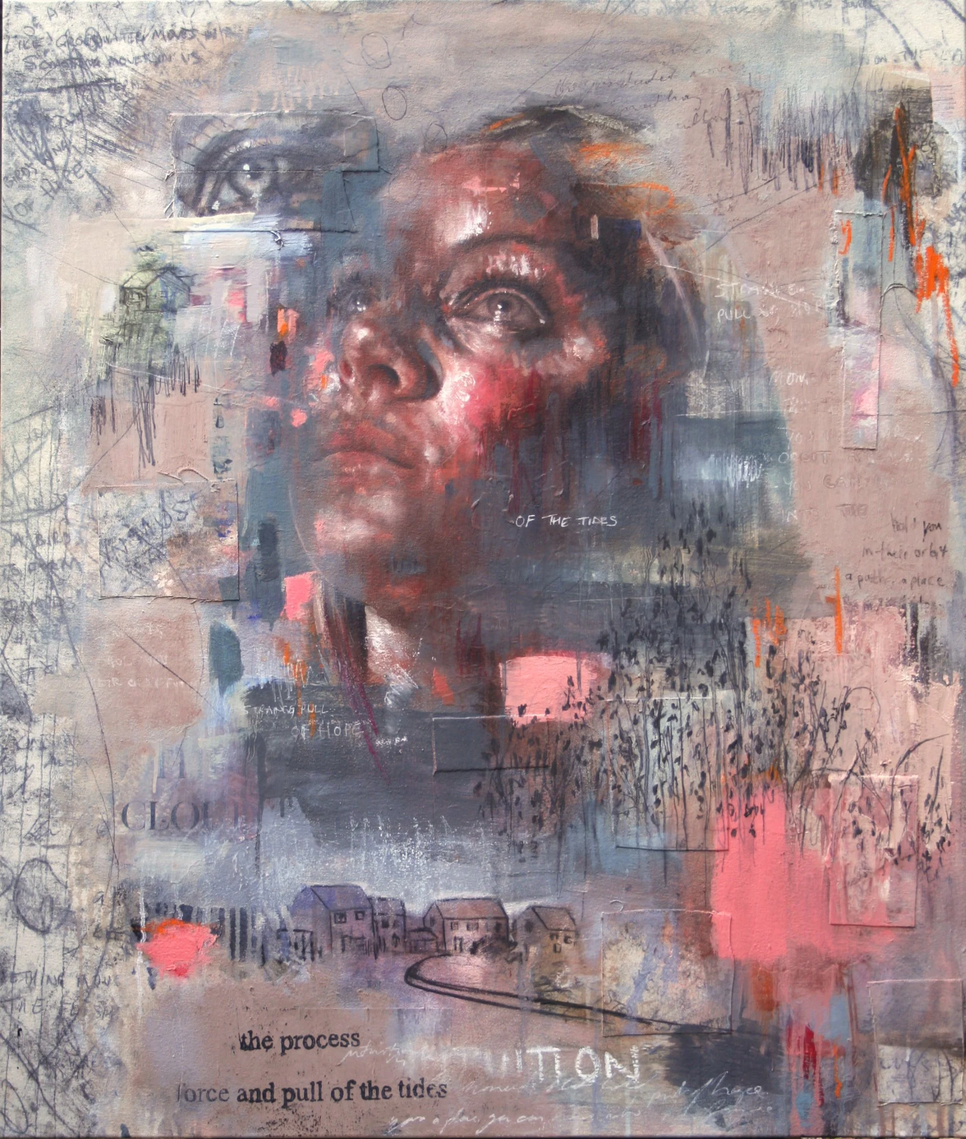 Of the Tides | Acrylic, Spray Paint, Collage, Oil paint & Oil stick on canvas | 100cmx85cm | 2026