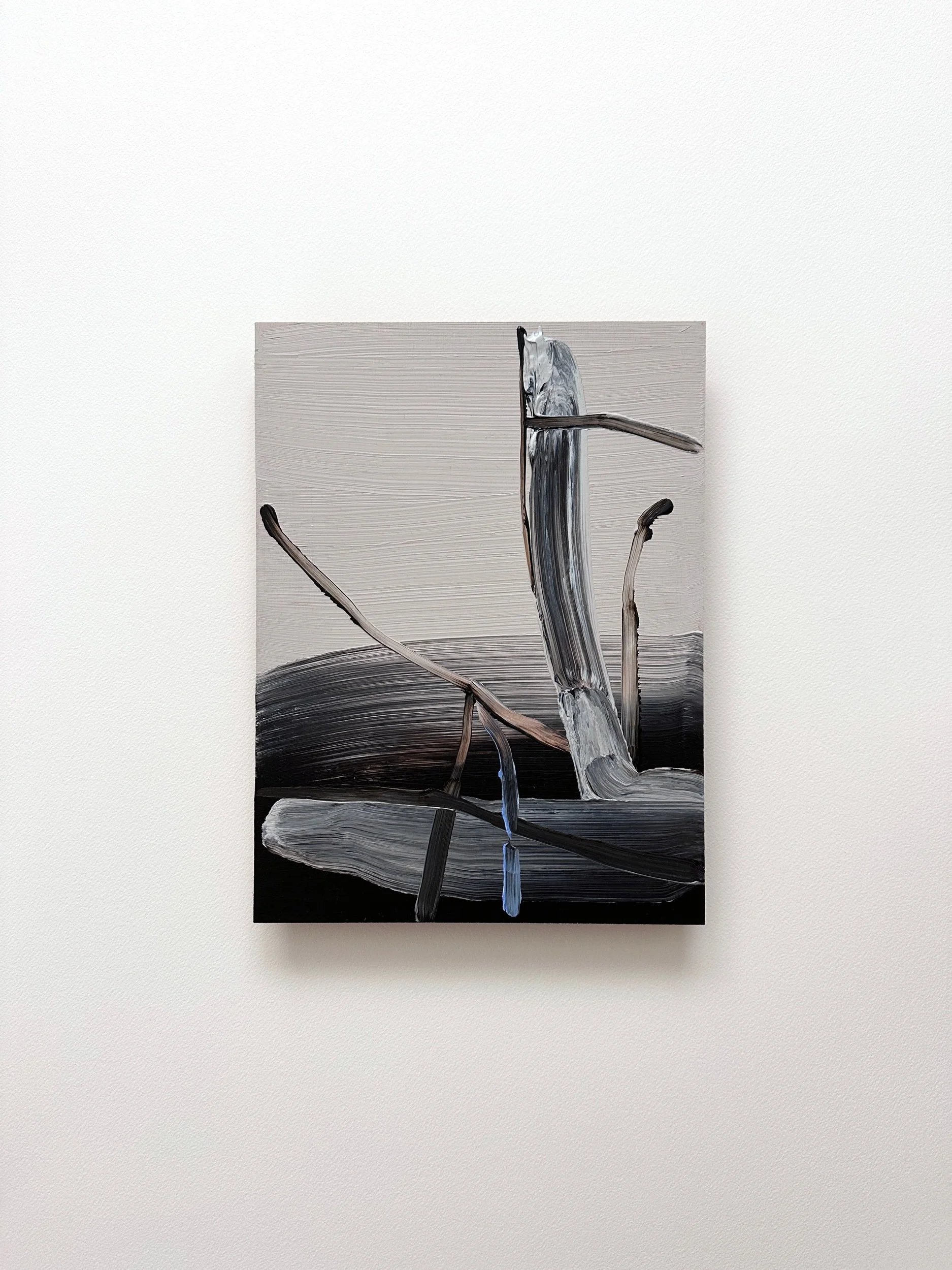     Twigs , 2025  Acrylic on wooden panel  30 x 23 cm   