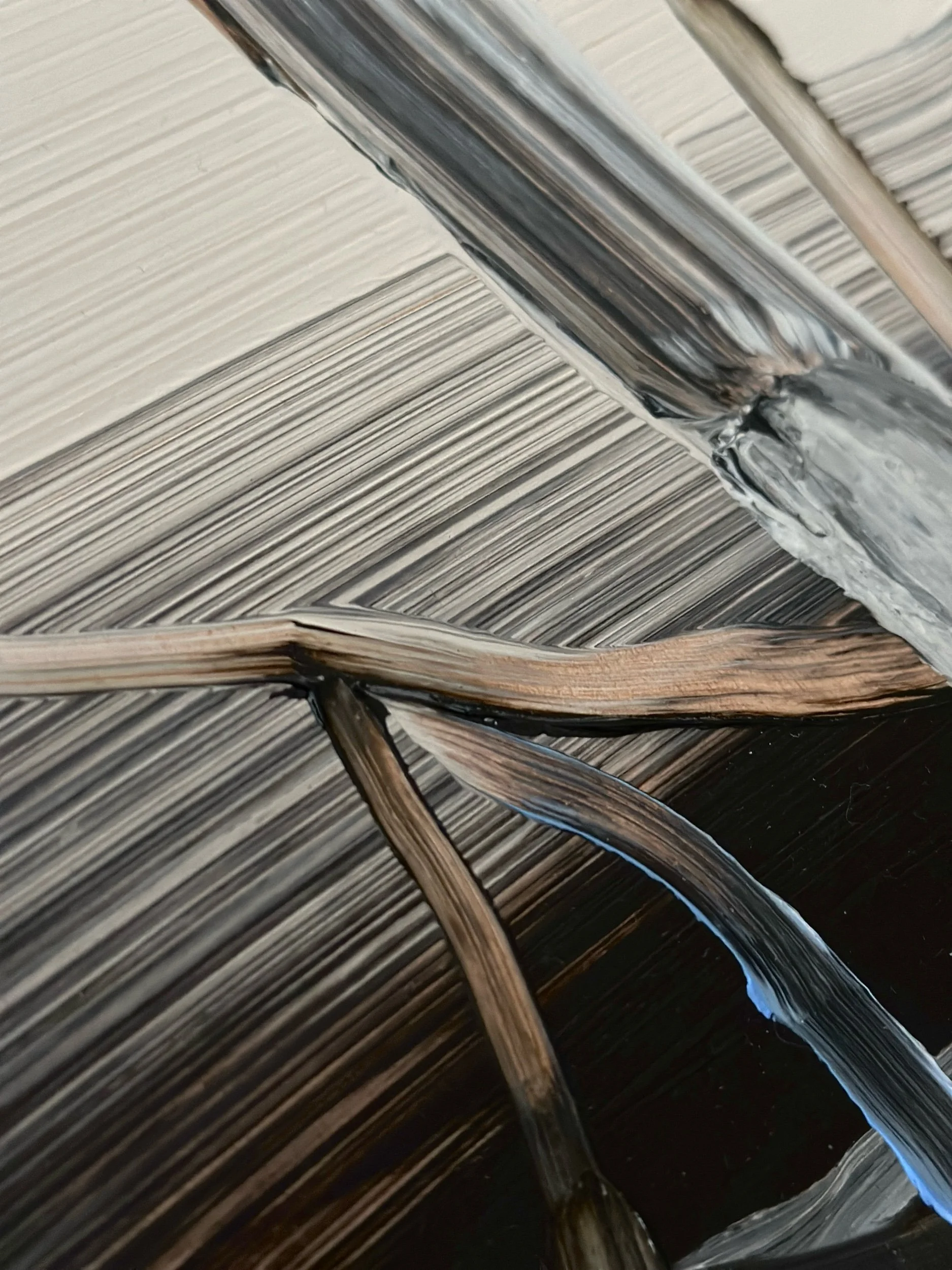     Twigs (details) , 2025  Acrylic on wooden panel  30 x 23 cm   