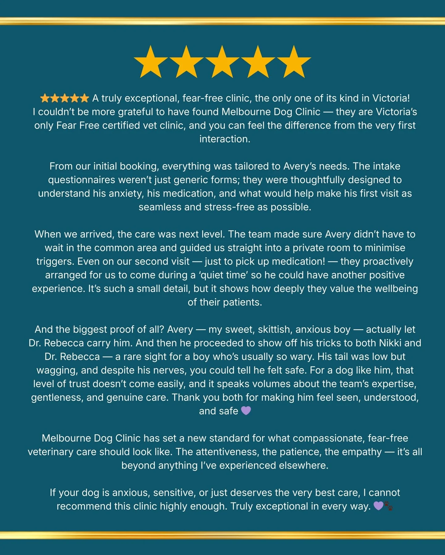 Here are some recent nice words some of our clients have wrote about us 🥰🤗

We&rsquo;re always super thankful for the support. 🙏🏽

#fearfreepets