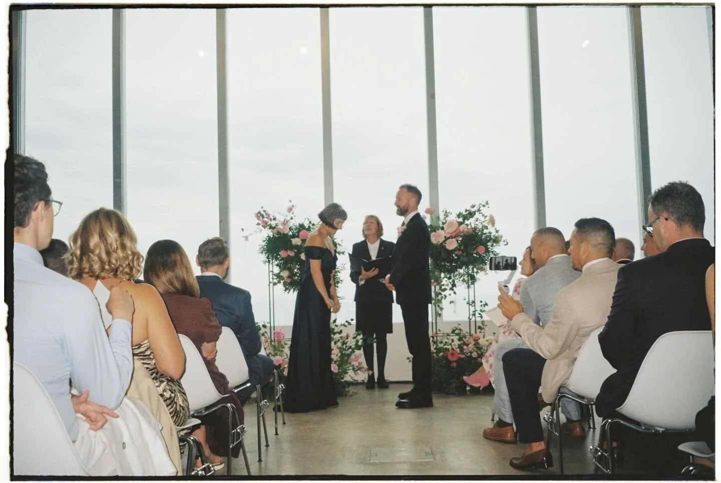 Captured on film by @joannabongardphoto 🫶🏻

It was such a joy creating this floral focal area for G&amp;M&rsquo;s ceremony. 

The design Inspired by a garden in full bloom, we layered soft pinks and blush tones with a modern, contemporary edge. 

A