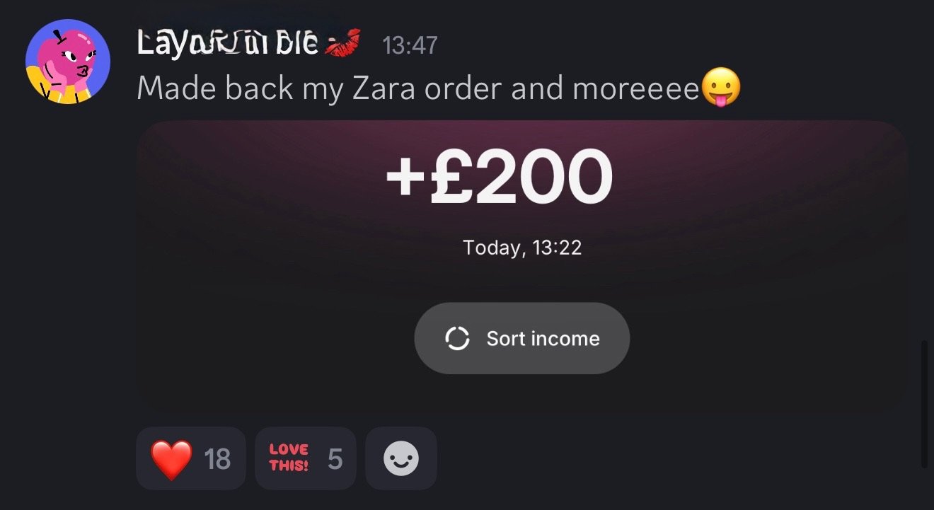 Zara order paid for & more from 1 client