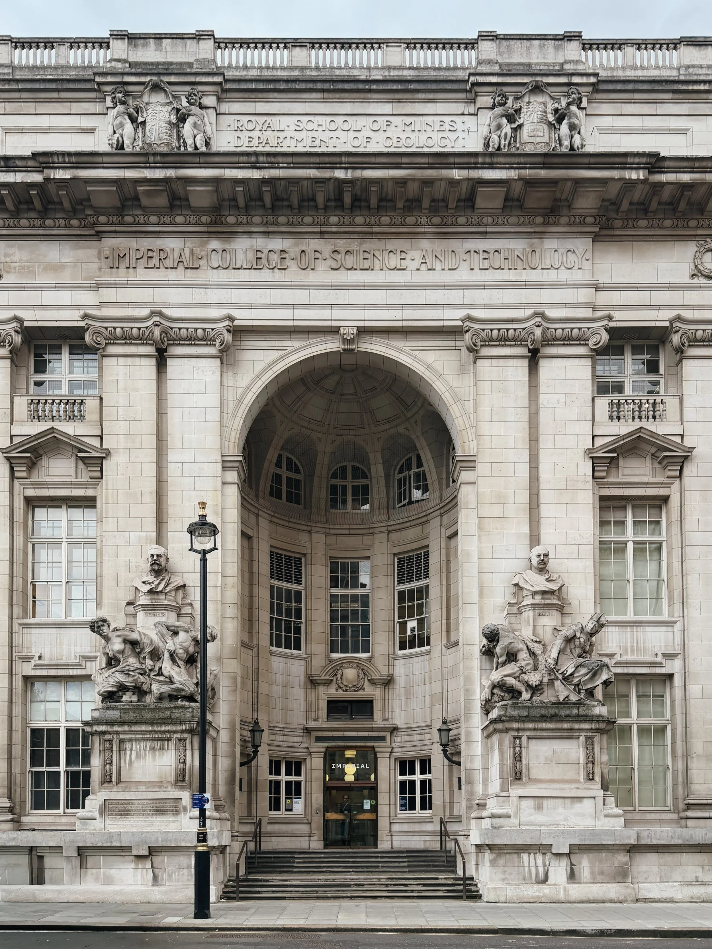 I have always found this building incredibly impressive. The Royal School of Mines building on Prince Consort Road was one of the final and most dramatic contributions of architect Sir Aston Webb to South Kensington. Constructed between 1909 and 1913