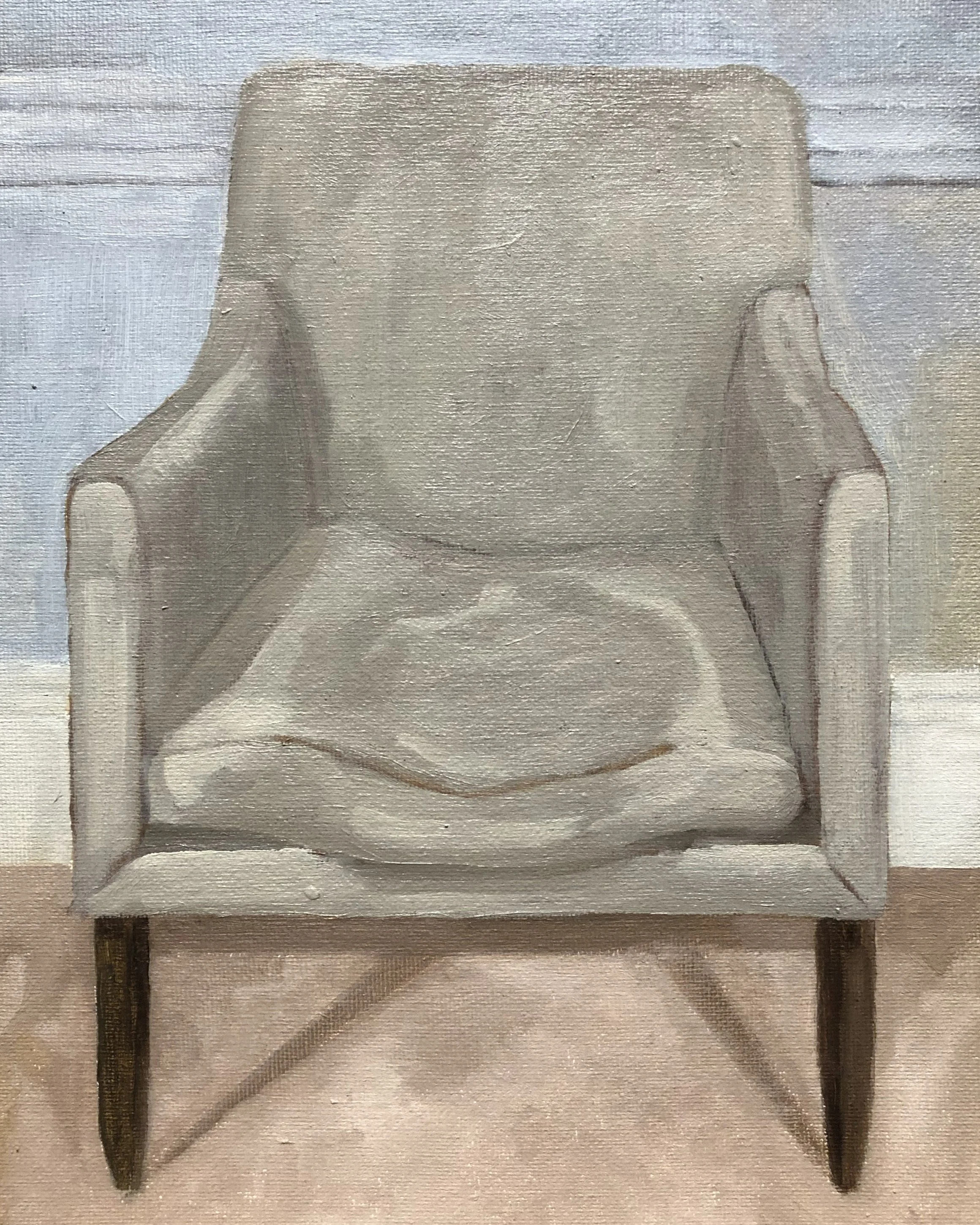 Study of an armchair, oil on canvas board, 25.5 x 20cm, 2026.