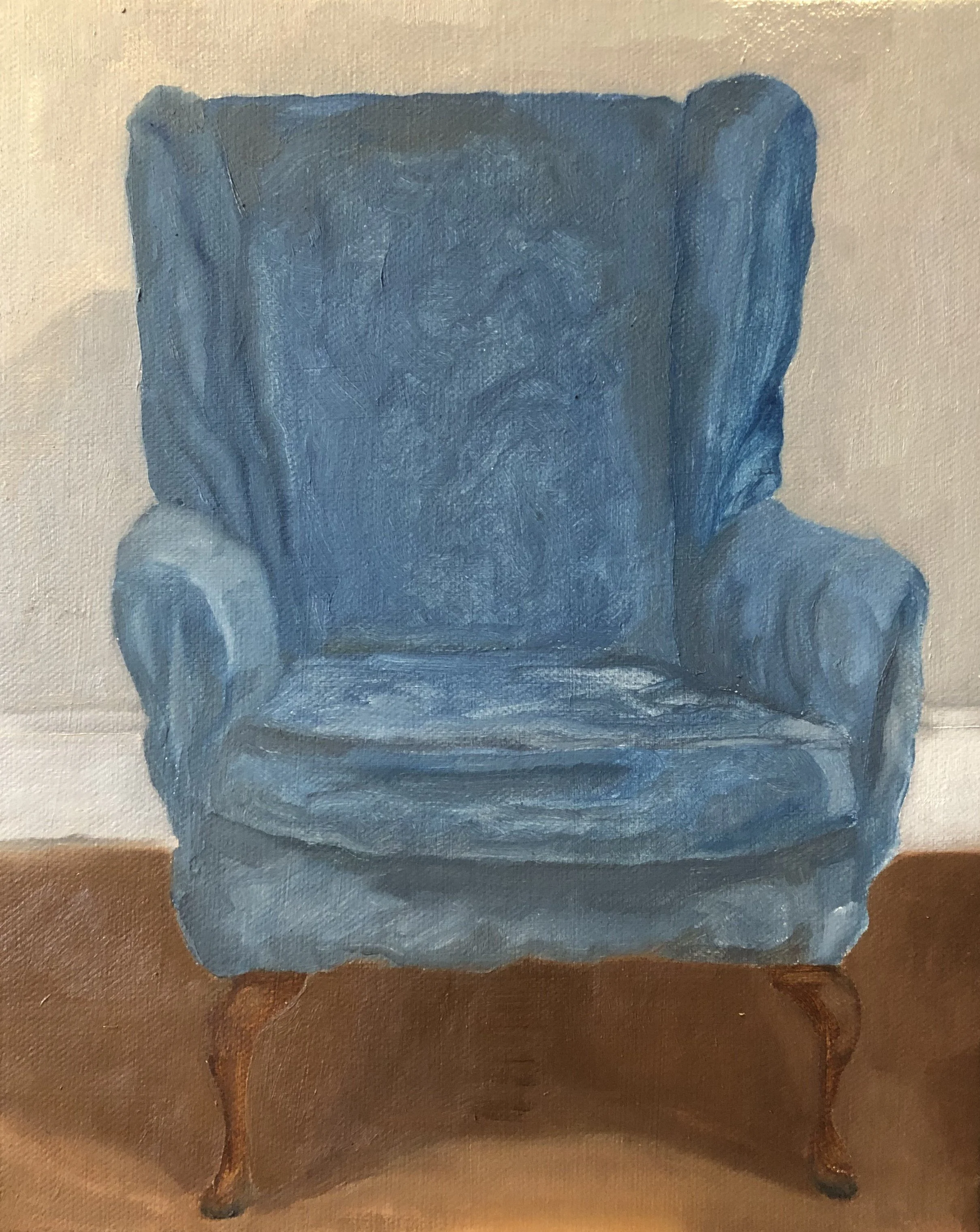 Armchair in the Pub Lounge (at the Anchor), Oil on canvas, 20 x 25.5cm, 2026