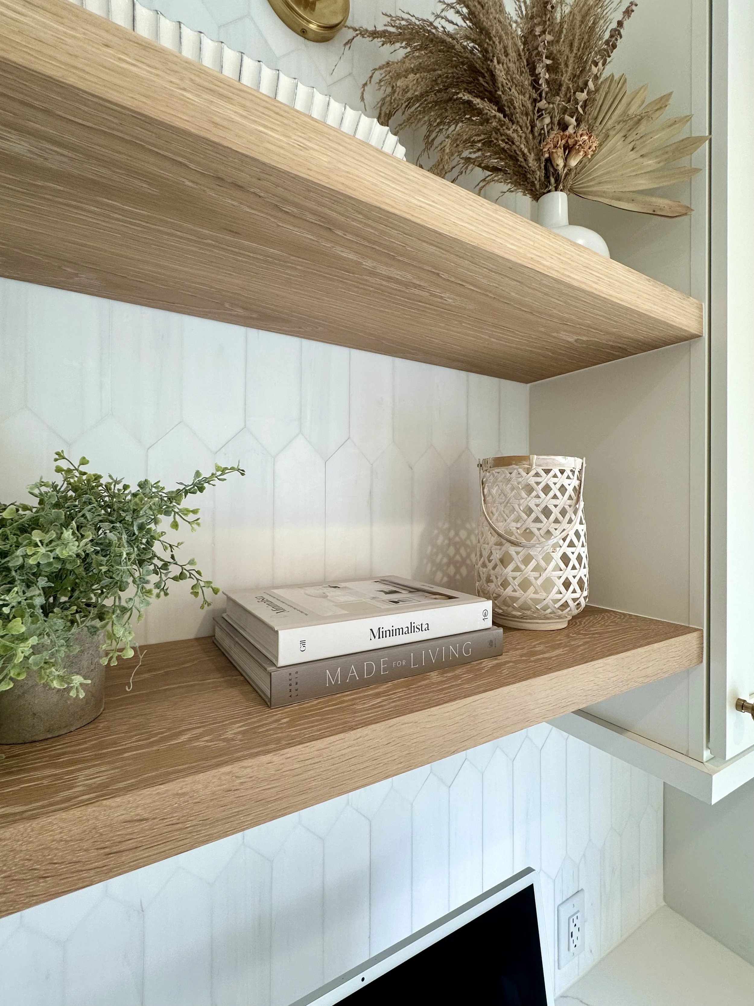 White Oak Floating Shelves with Rubio Monocoat Natural