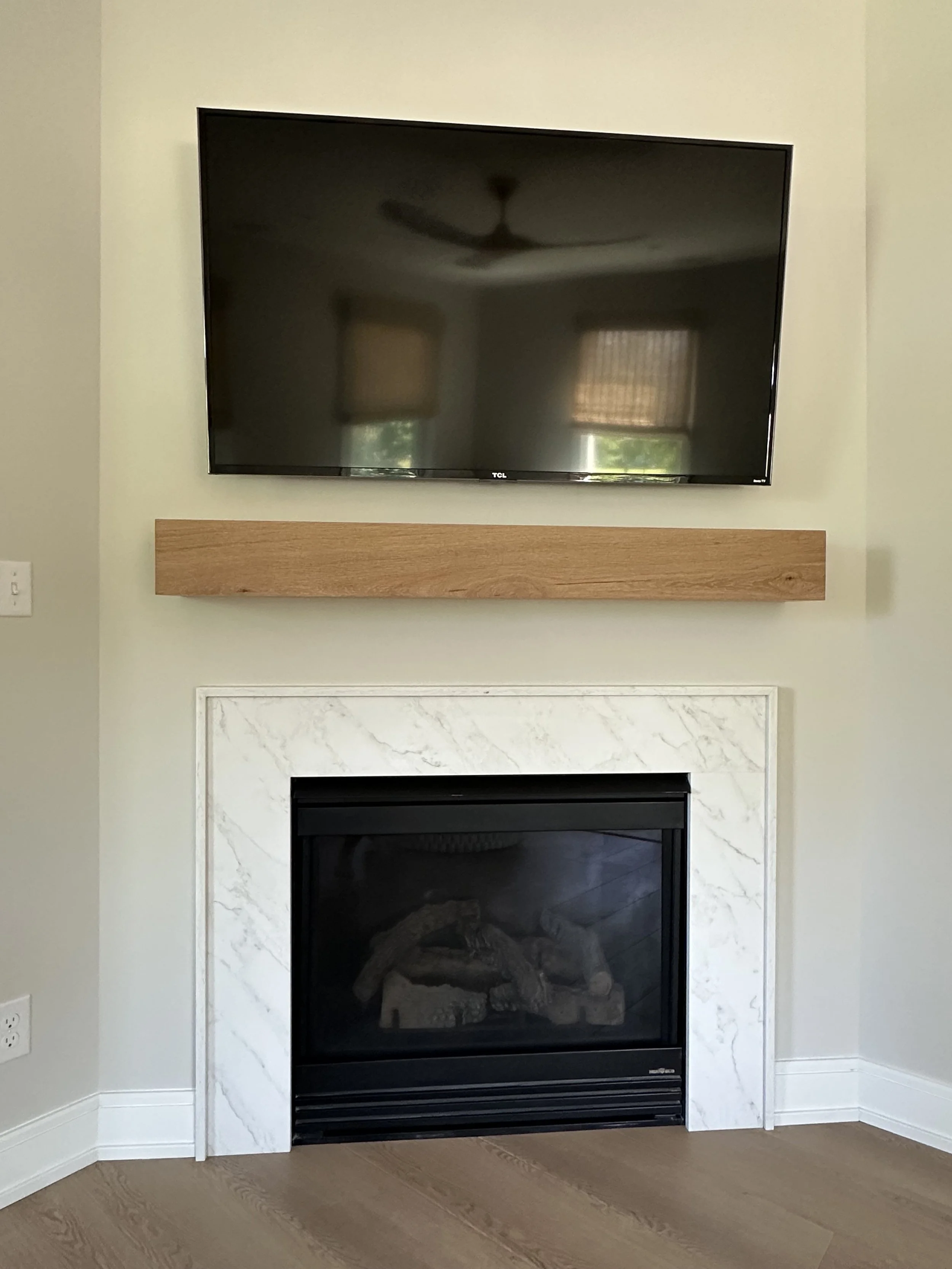 White Oak Mantel Finished with Rubio Monocoat Natural