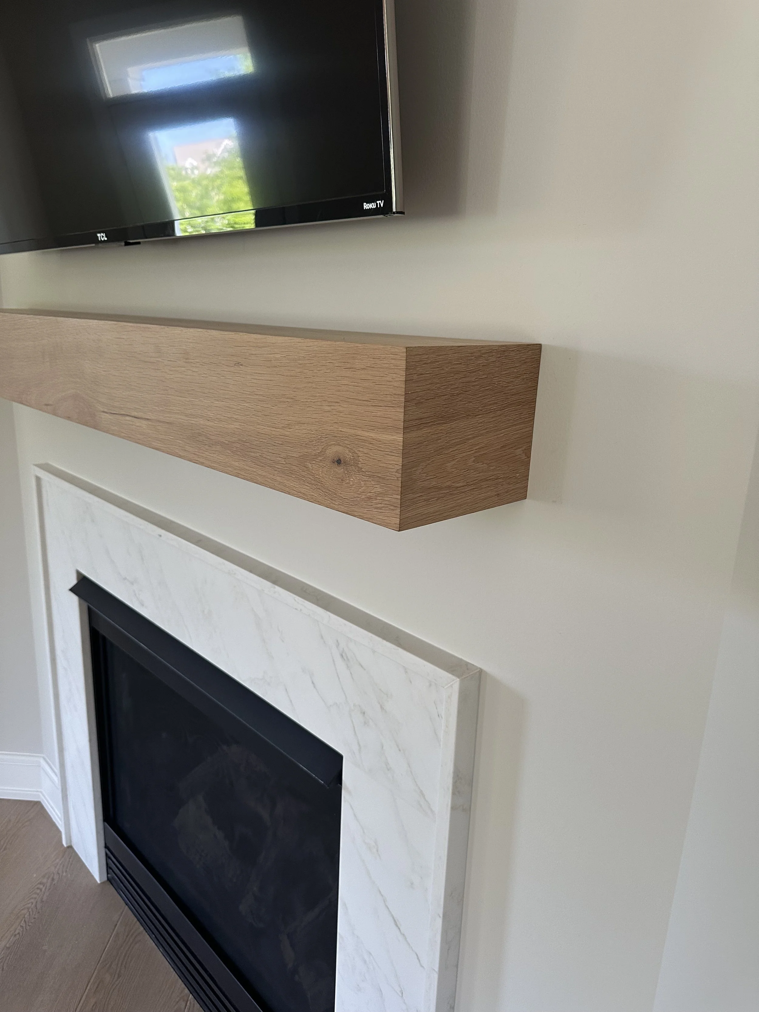White Oak Mantel finished with Rubio Monocoat Natural