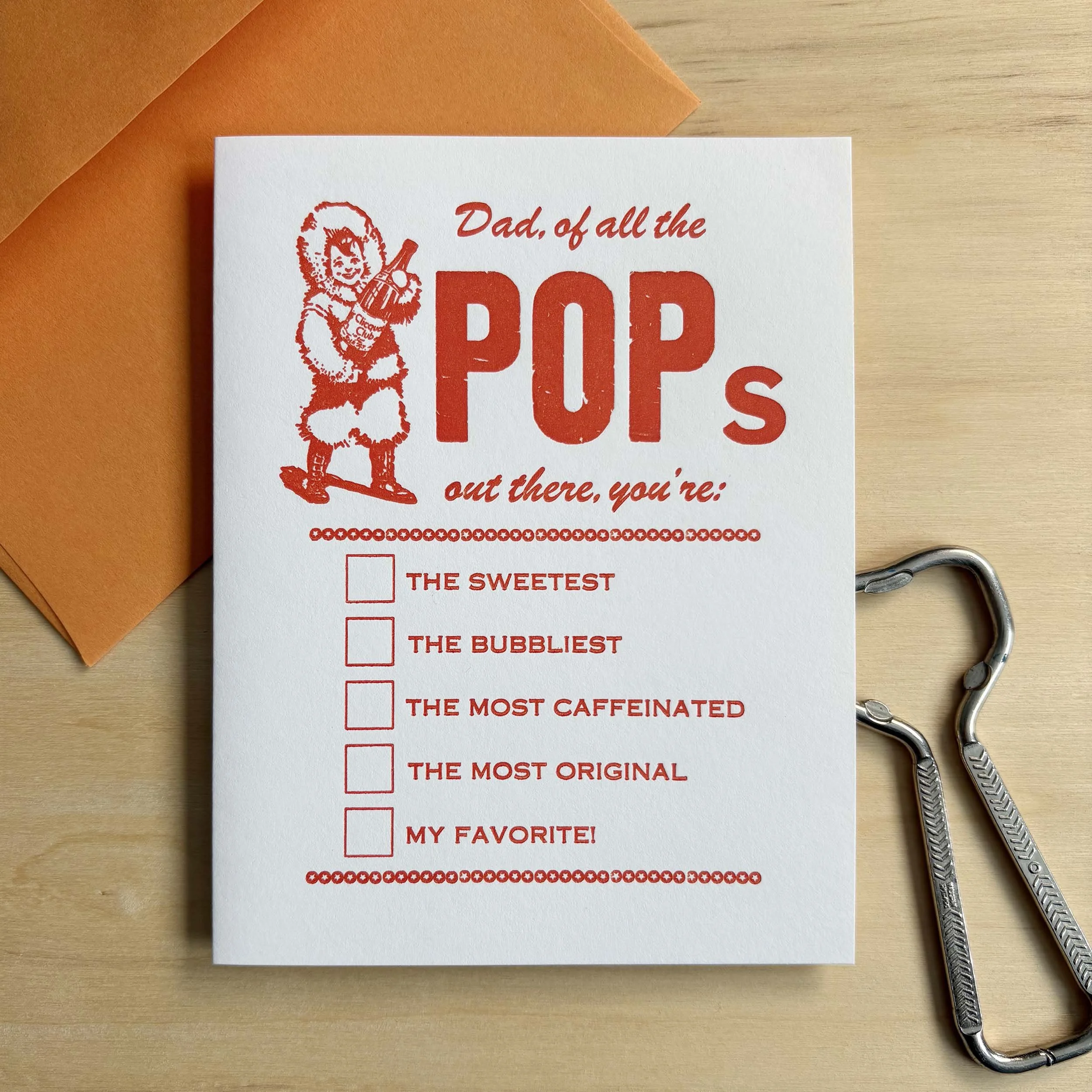 Pops Letterpress Card