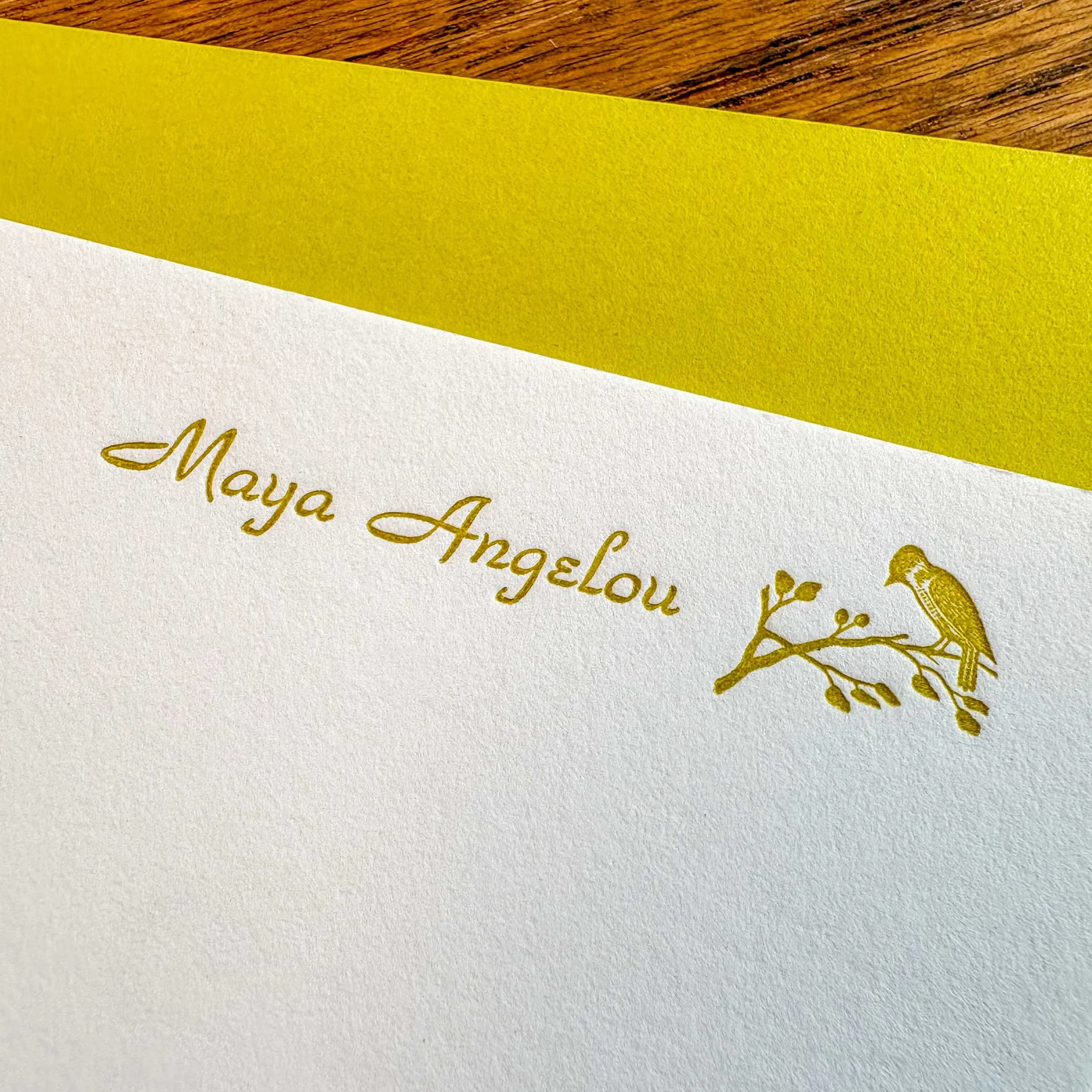 The Angelou Personalized Letterpress Notecards
