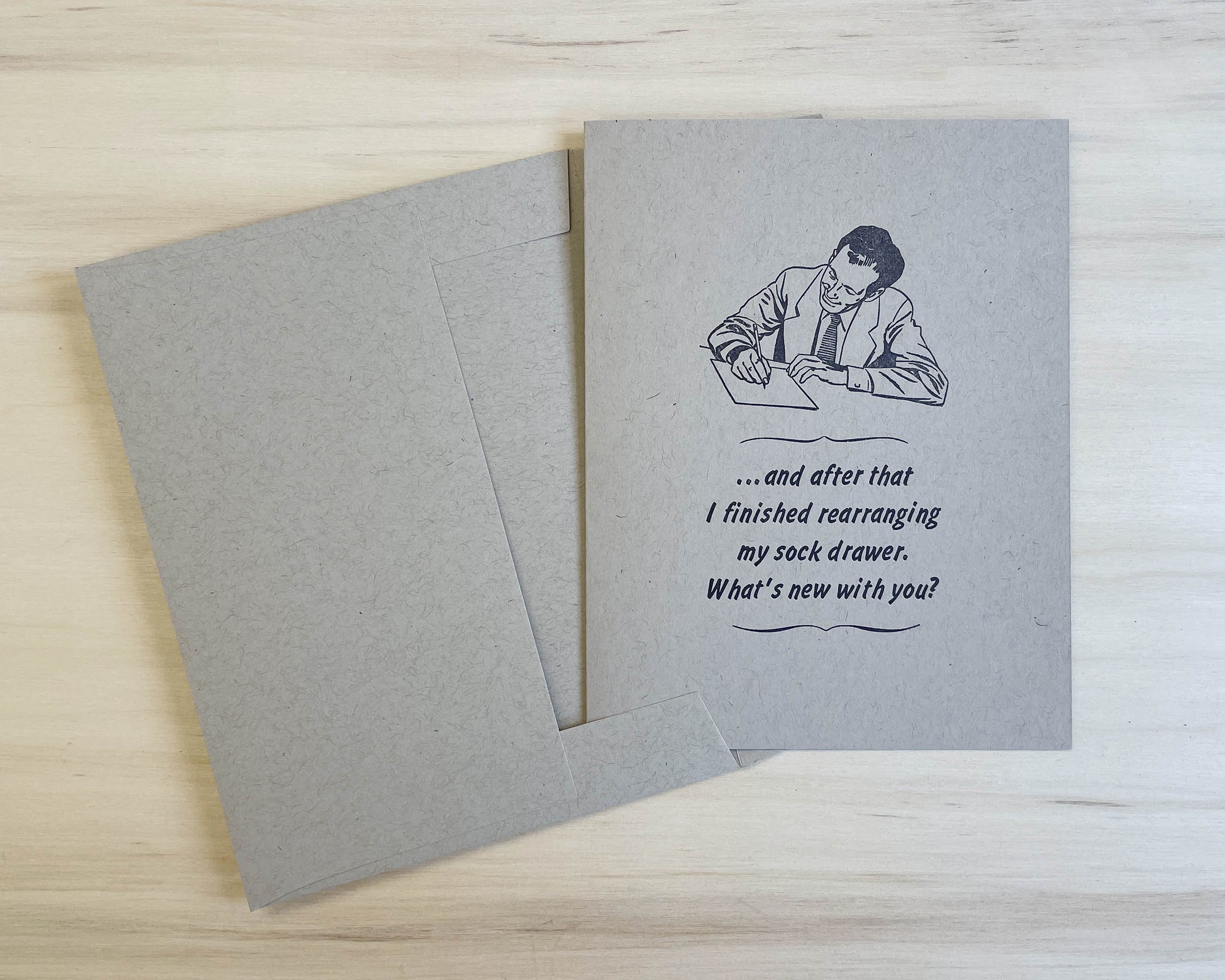Letterpress greeting card What's New