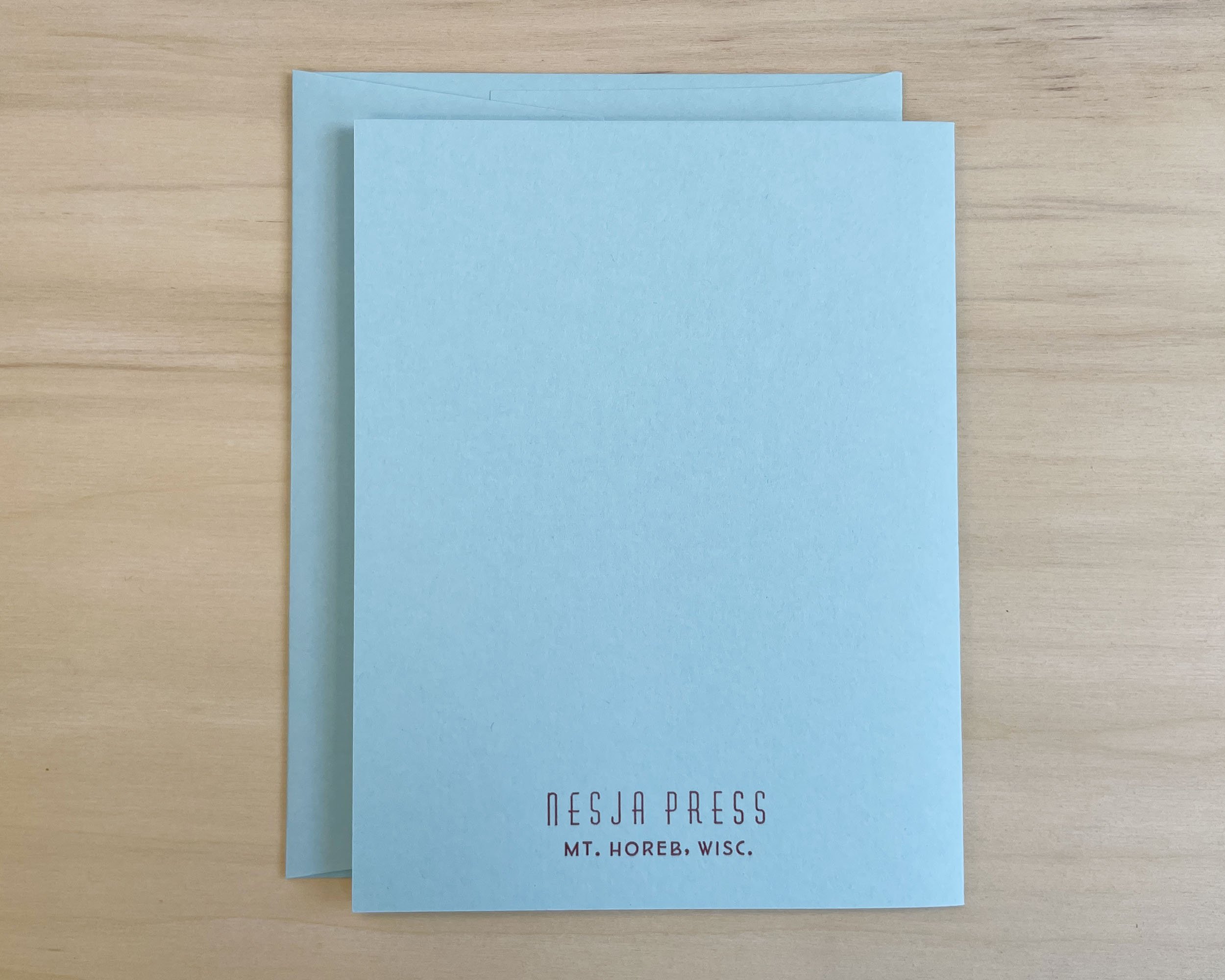 Letterpress greeting card Uff Da back
