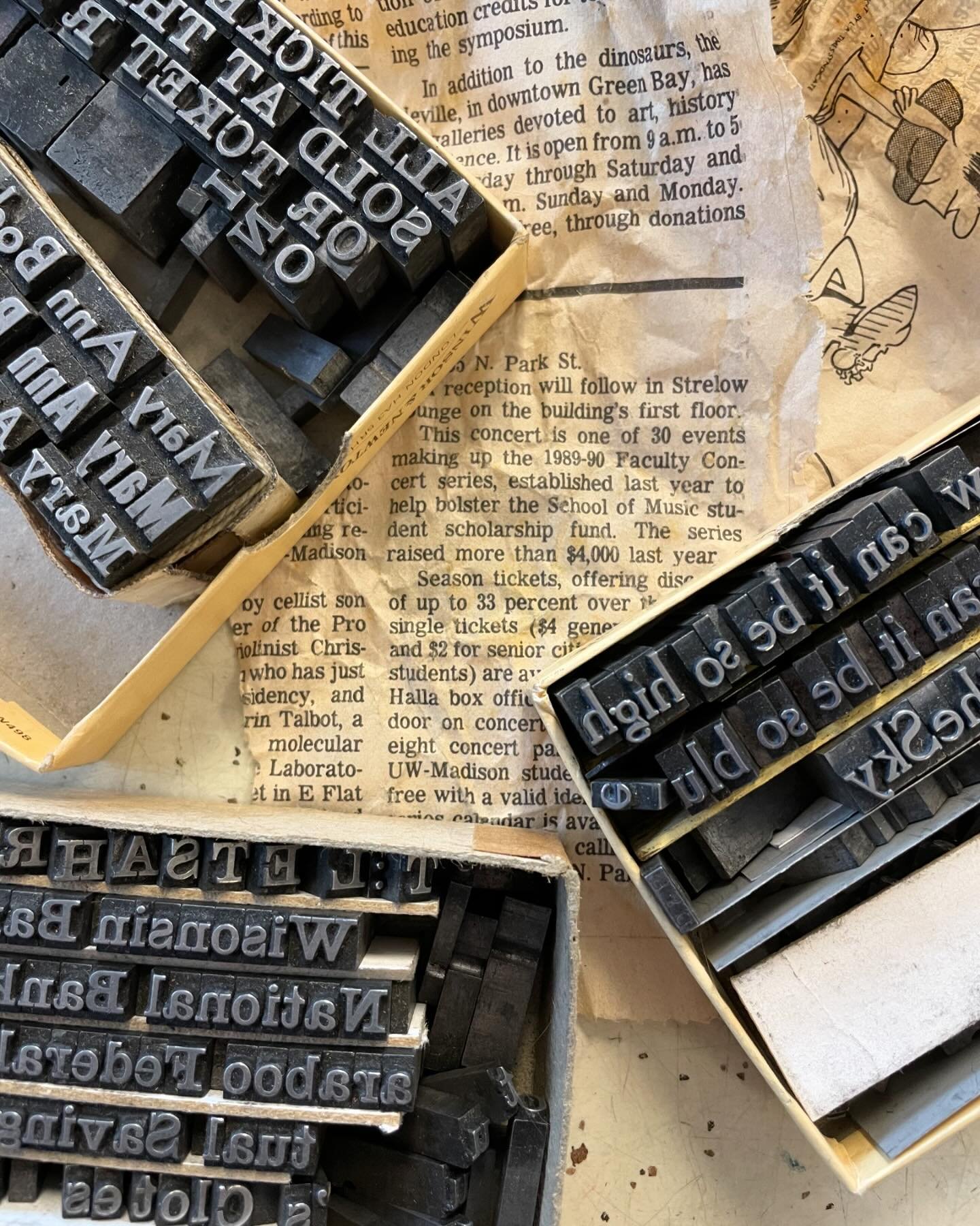 We picked up some type at an estate sale last week. We were told the items in the sale had been gathering dust for 30+ years. A yellowed piece of newspaper waded up with the type confirms it&hellip; 1989 was around the last time this was in use. It w
