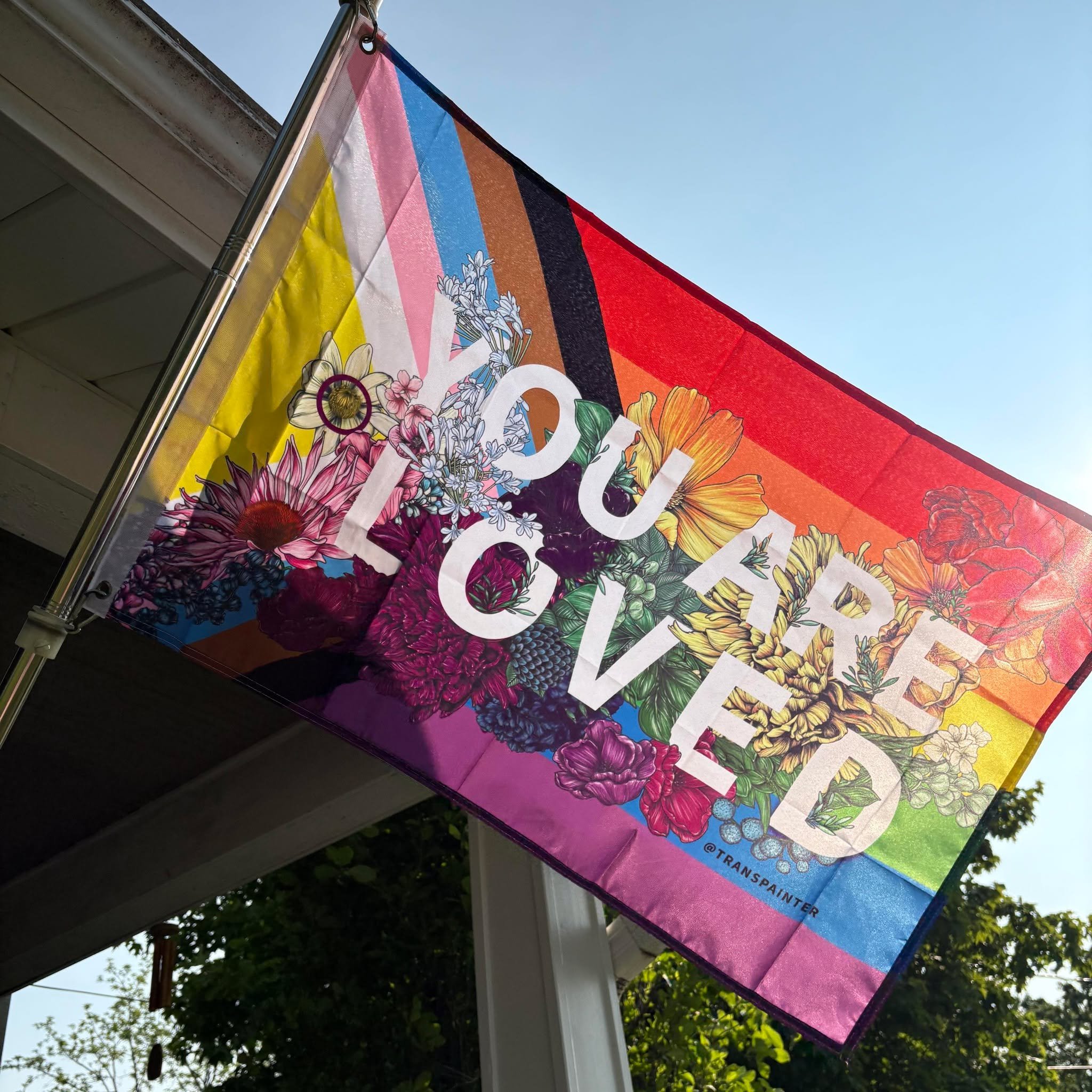 🏳️&zwj;🌈 Yes, YOU ARE LOVED! 🏳️&zwj;🌈 Happy Pride month! 

Thank you transpainter for the beautiful flag and message. 

#pridemonth2025 
#pridemonth 
#loveislove 
#lgbtqally 
#transrightsarehumanrights 
#wisconsinletterpress