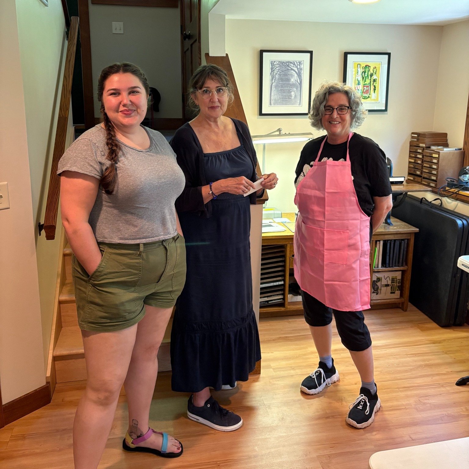 This lovely trio enjoyed a private &quot;Intro to Typesetting and Letterpress&quot; workshop in our studio today. They learned how to set type by hand, and each printed their own custom notecards - which turned out beautifully! 😍

Learn more about s