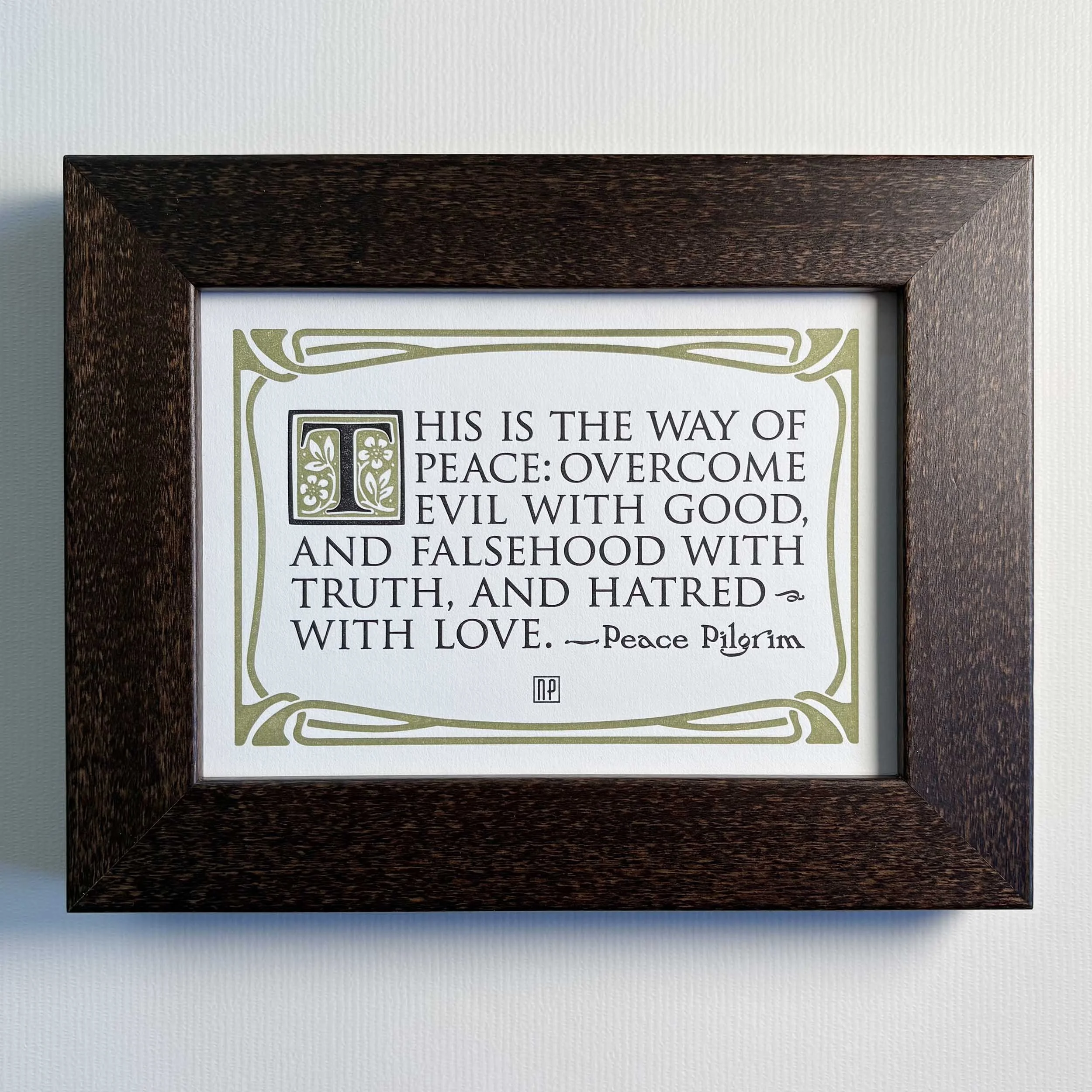 The Way of Peace Letterpress Motto Print