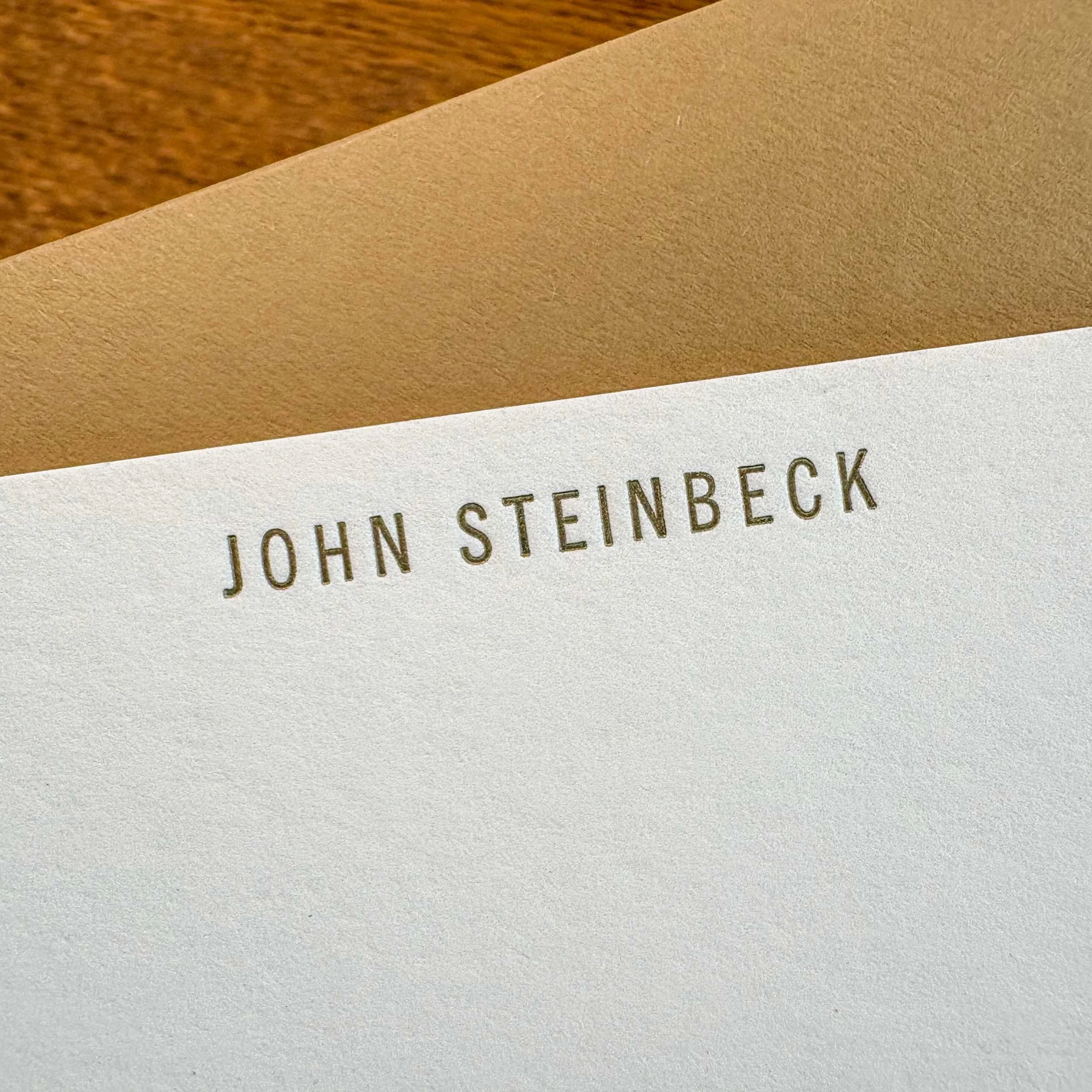 The Steinbeck Personalized Letterpress Notecards