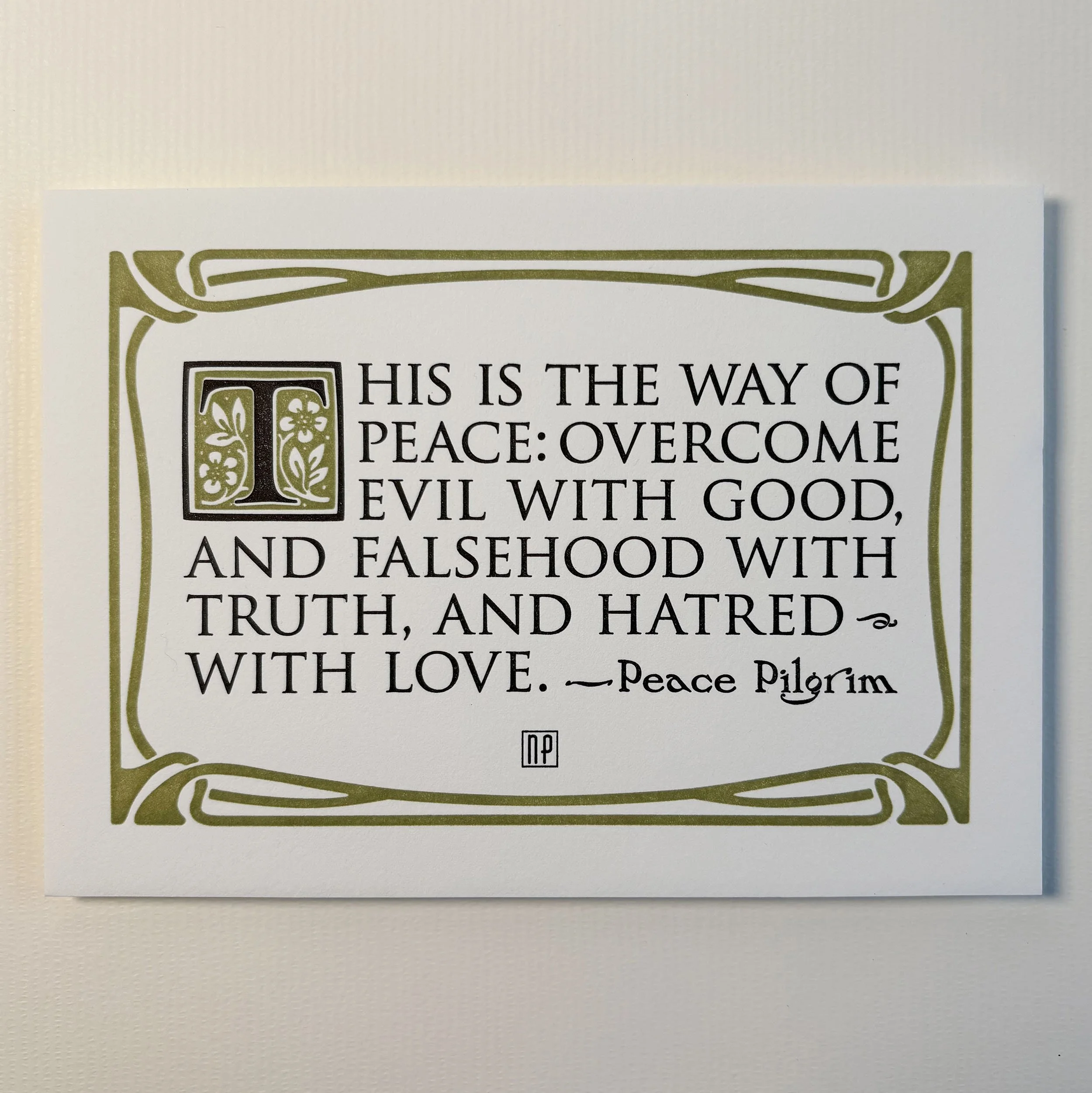 The Way of Peace Letterpress Motto Print