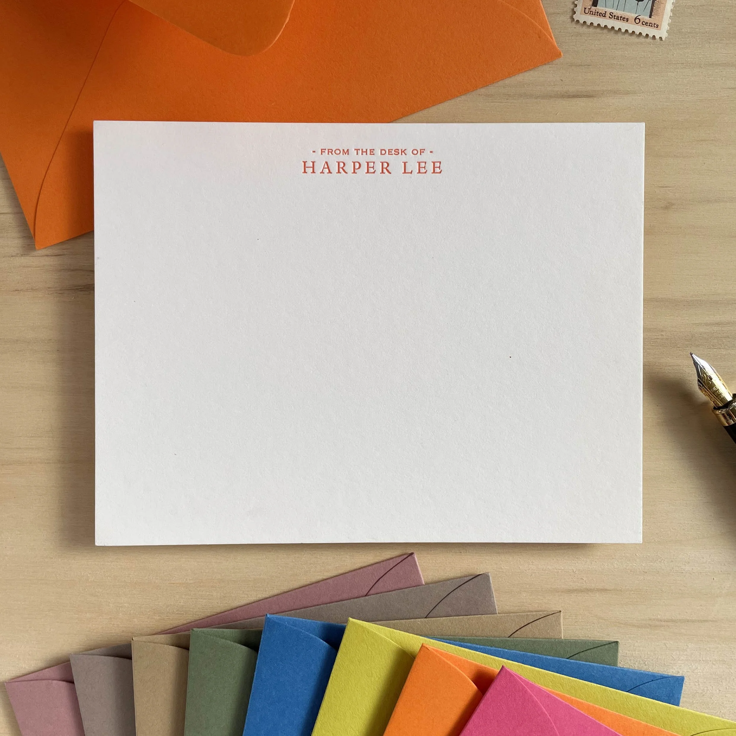The Lee personalized letterpress notecard design