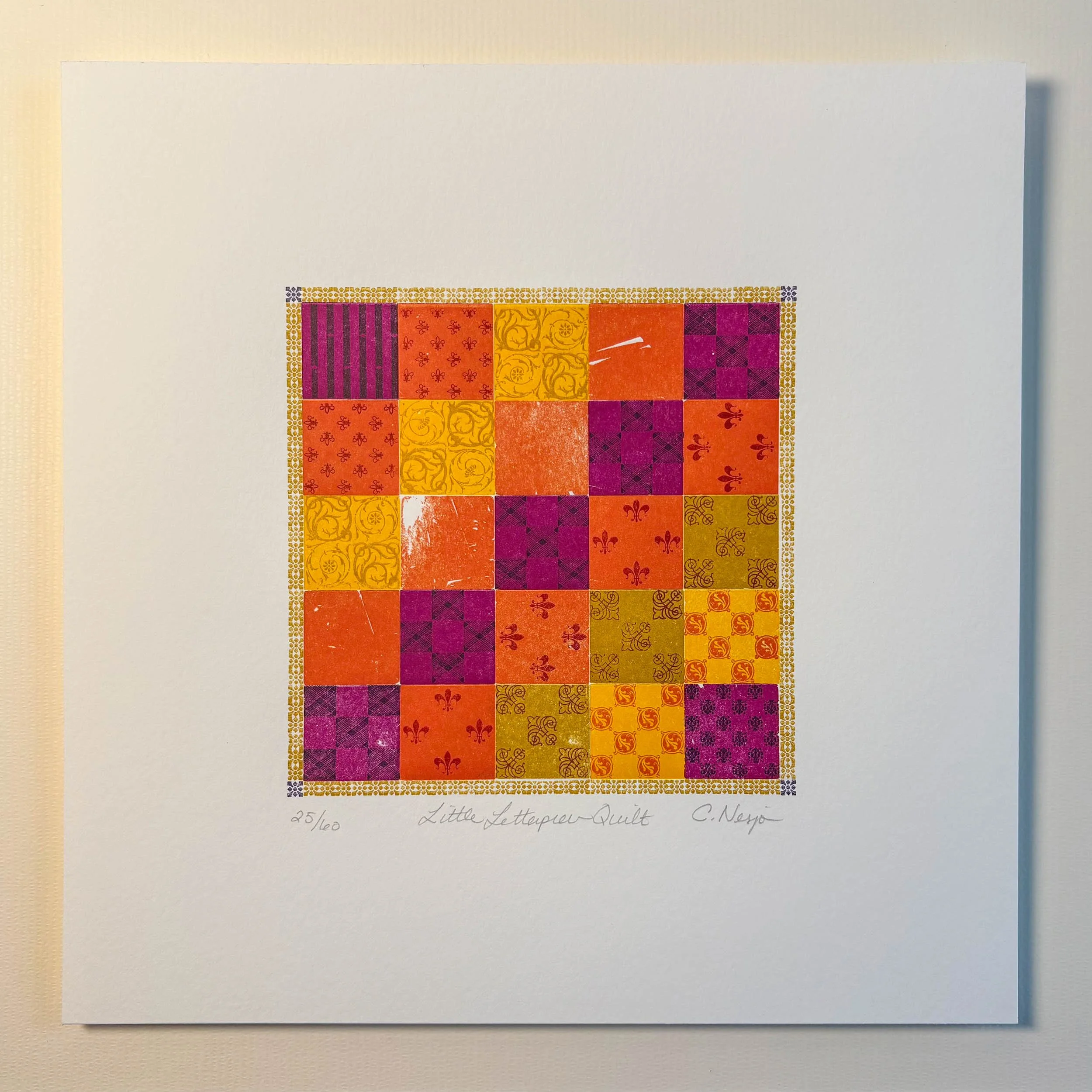 Little Letterpress Quilt Art Print
