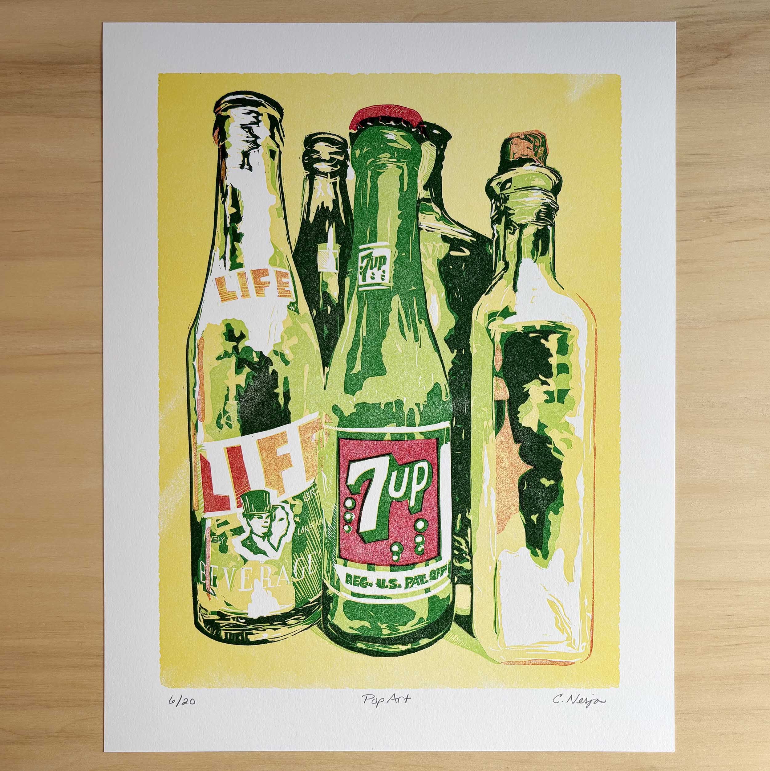 Pop Art Limited Edition Linocut Print