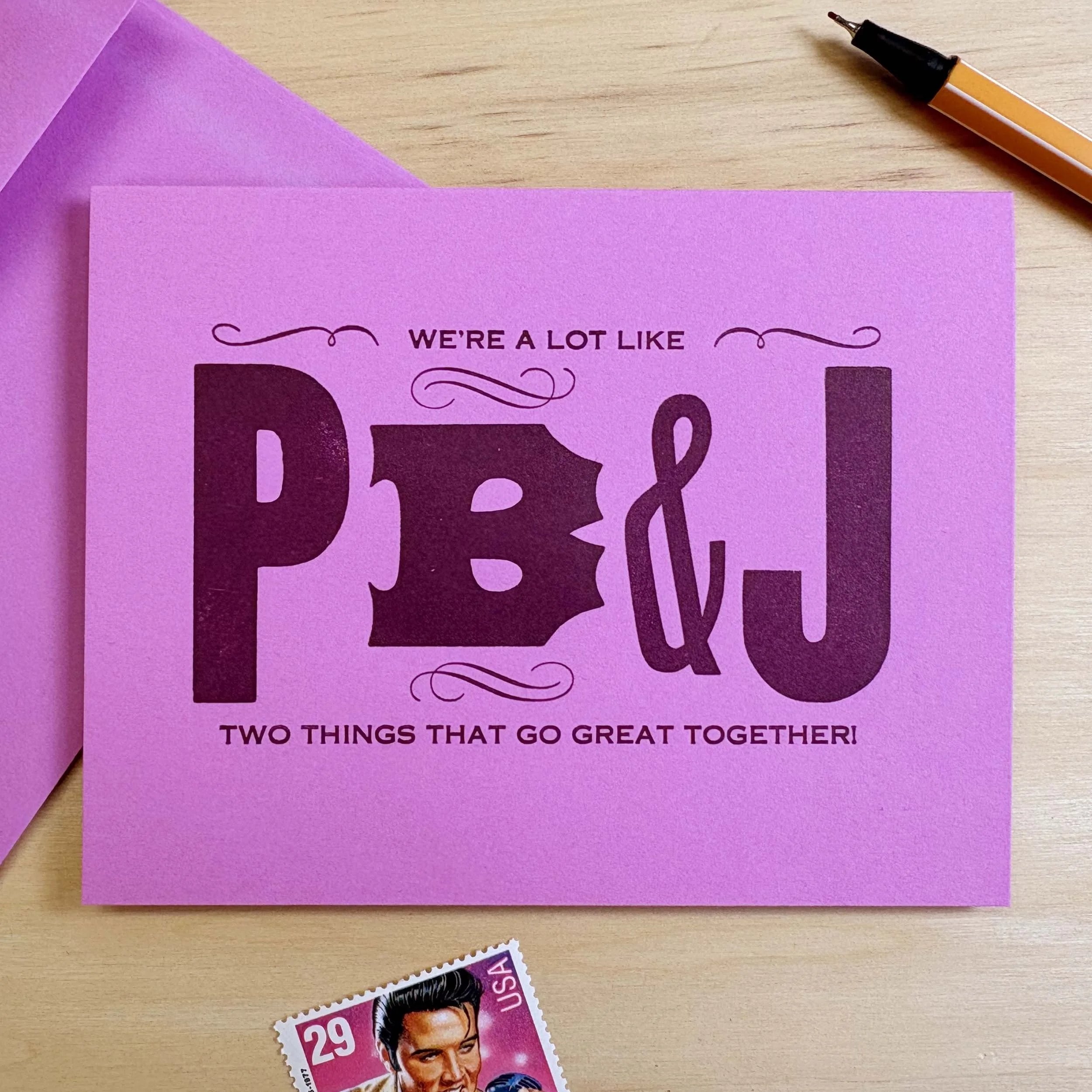 PB & J Letterpress Card