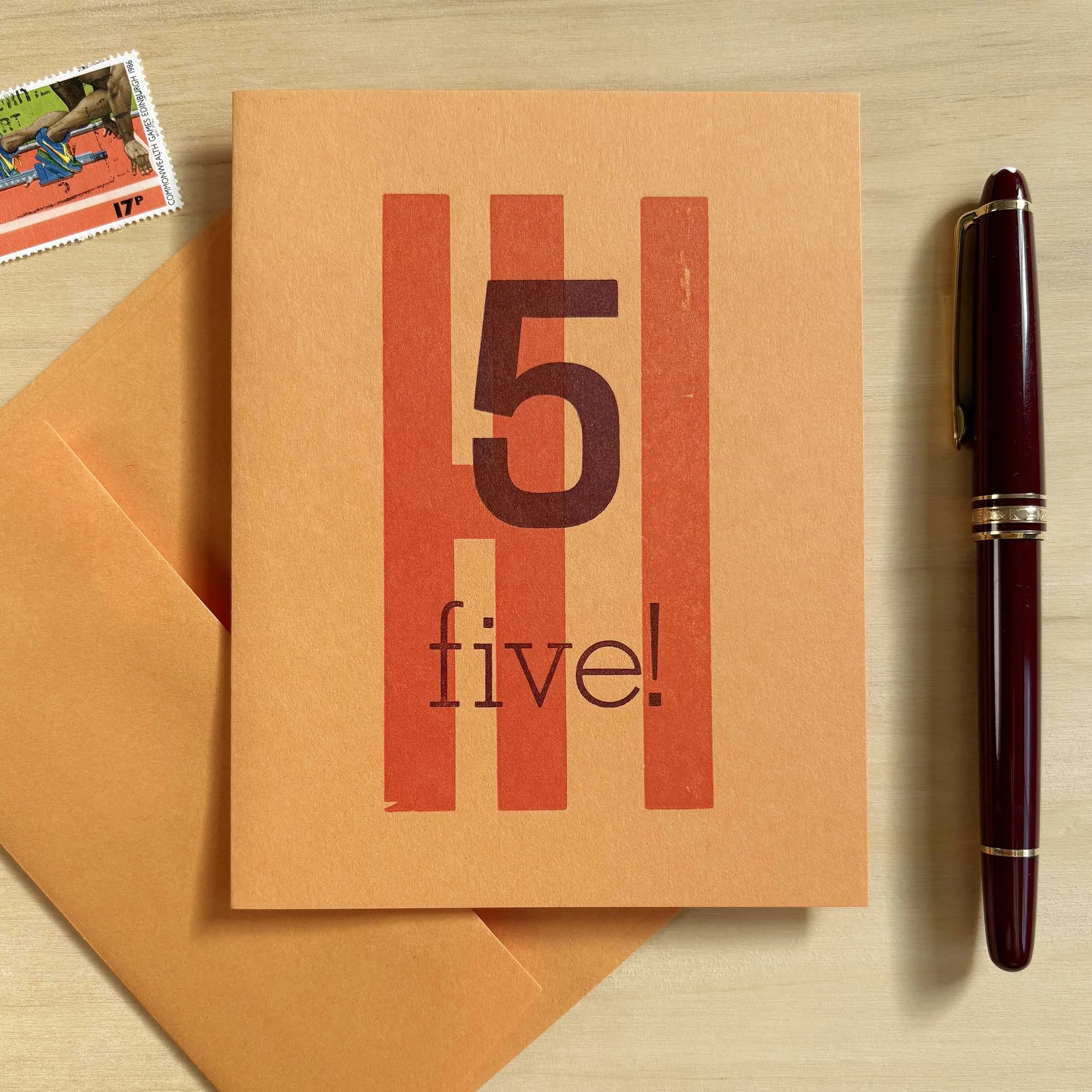 High Five! Letterpress Card