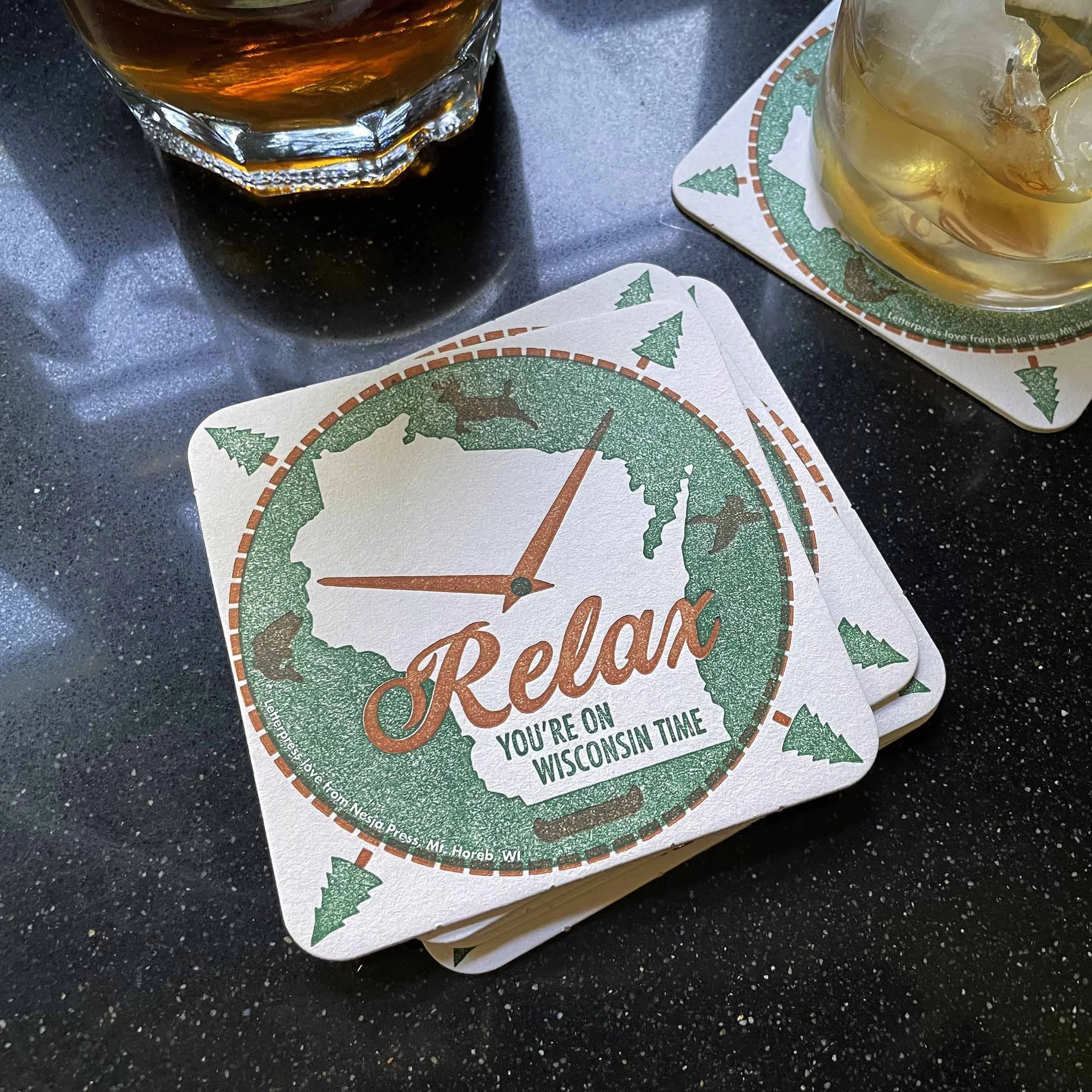 Wisconsin Time Coasters Set of 6