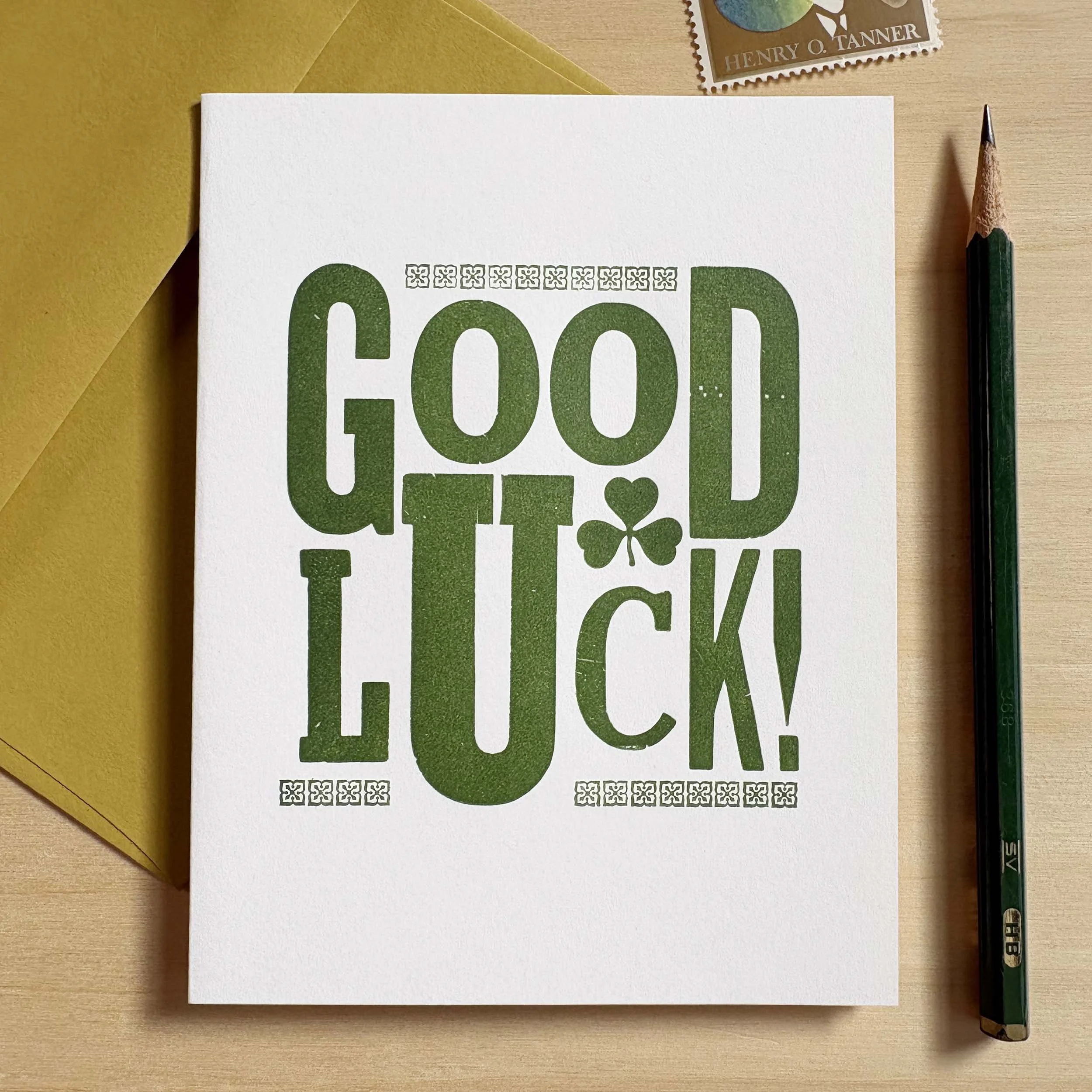 Good Luck! Letterpress Card