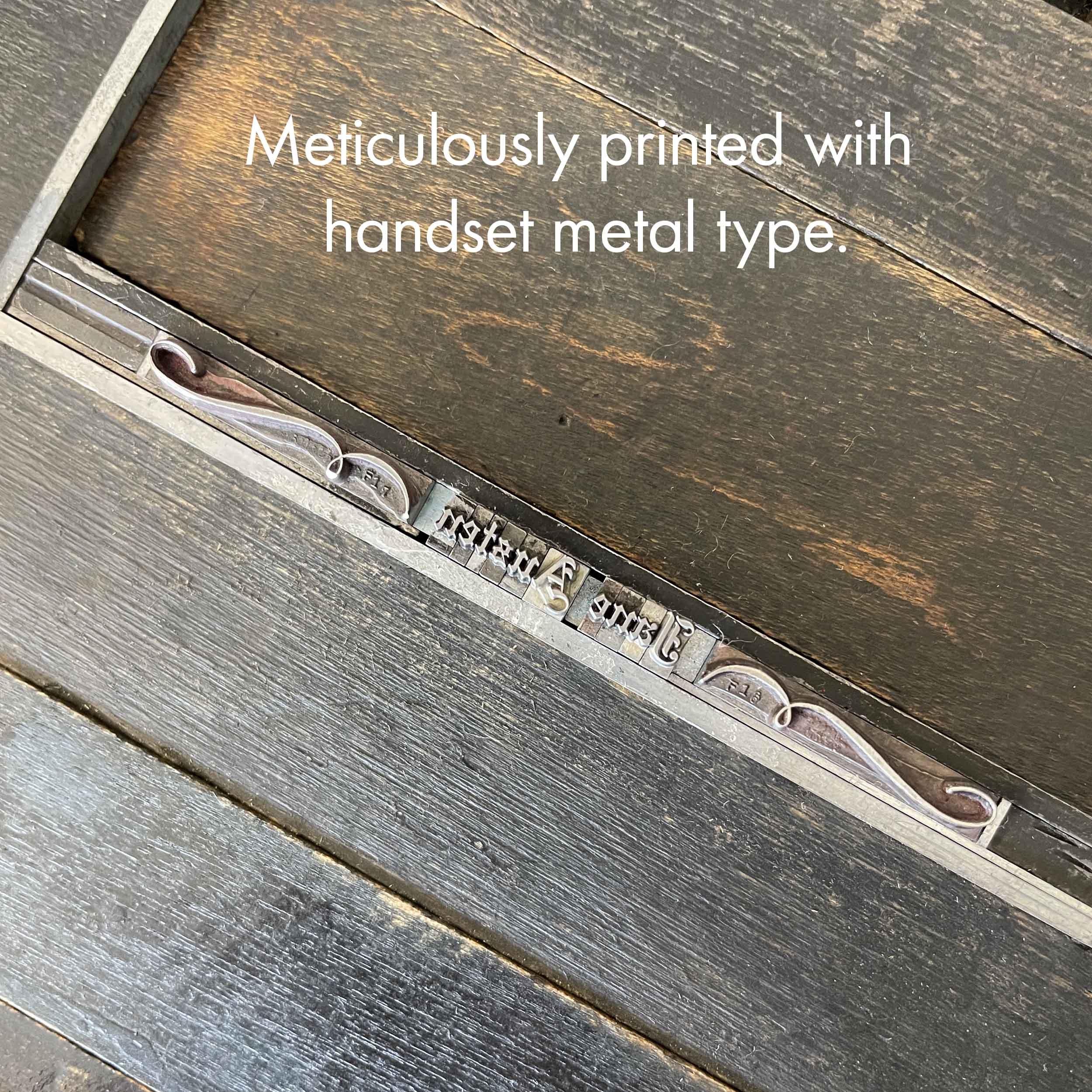 The Austen Personalized Letterpress Notecard type lockup
