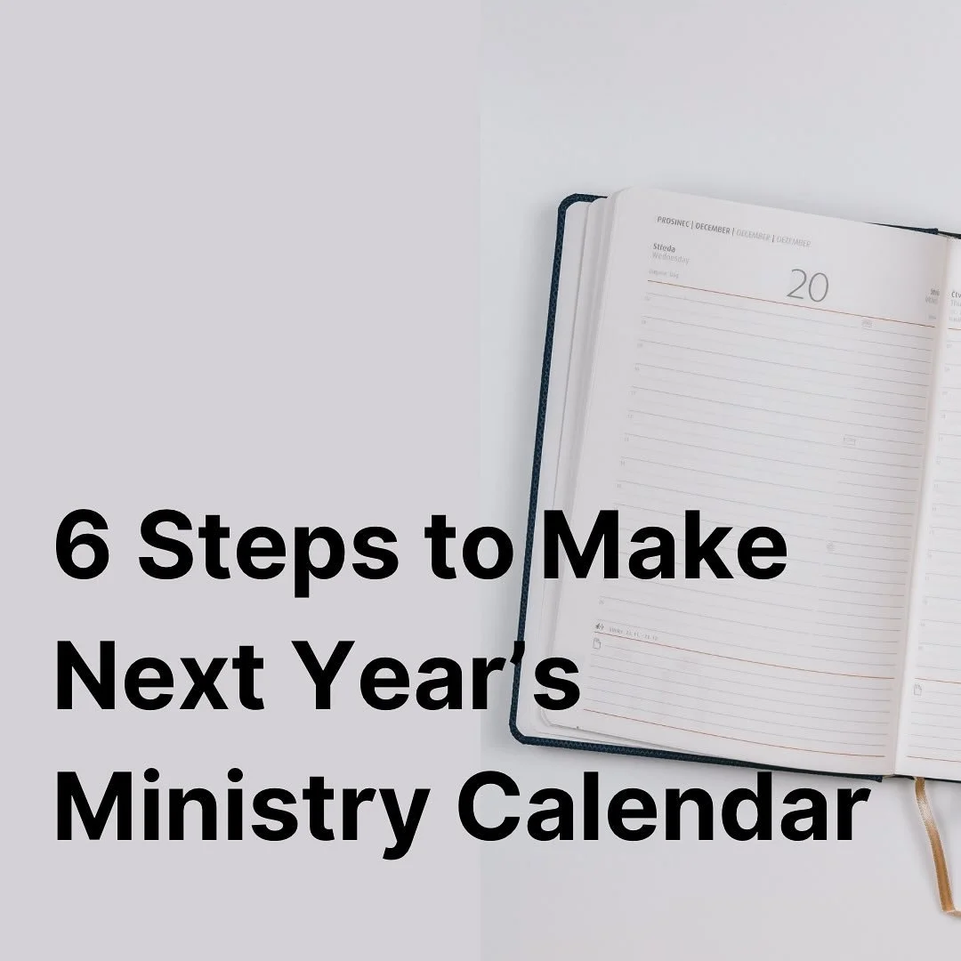 It&rsquo;s time to plan out next year&rsquo;s ministry calendar!  Your ministry is way more than just events.  You need to know holidays, vacations, and so much more.  In this week&rsquo;s post I share 6 steps to make next year&rsquo;s calendar.  It&