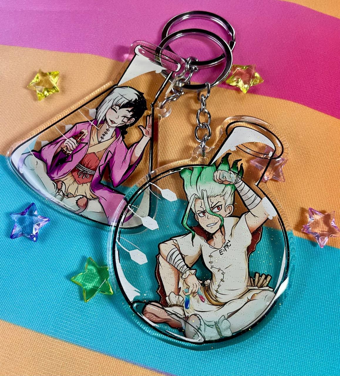 Double Sided Charms: Science Beaker Boys
