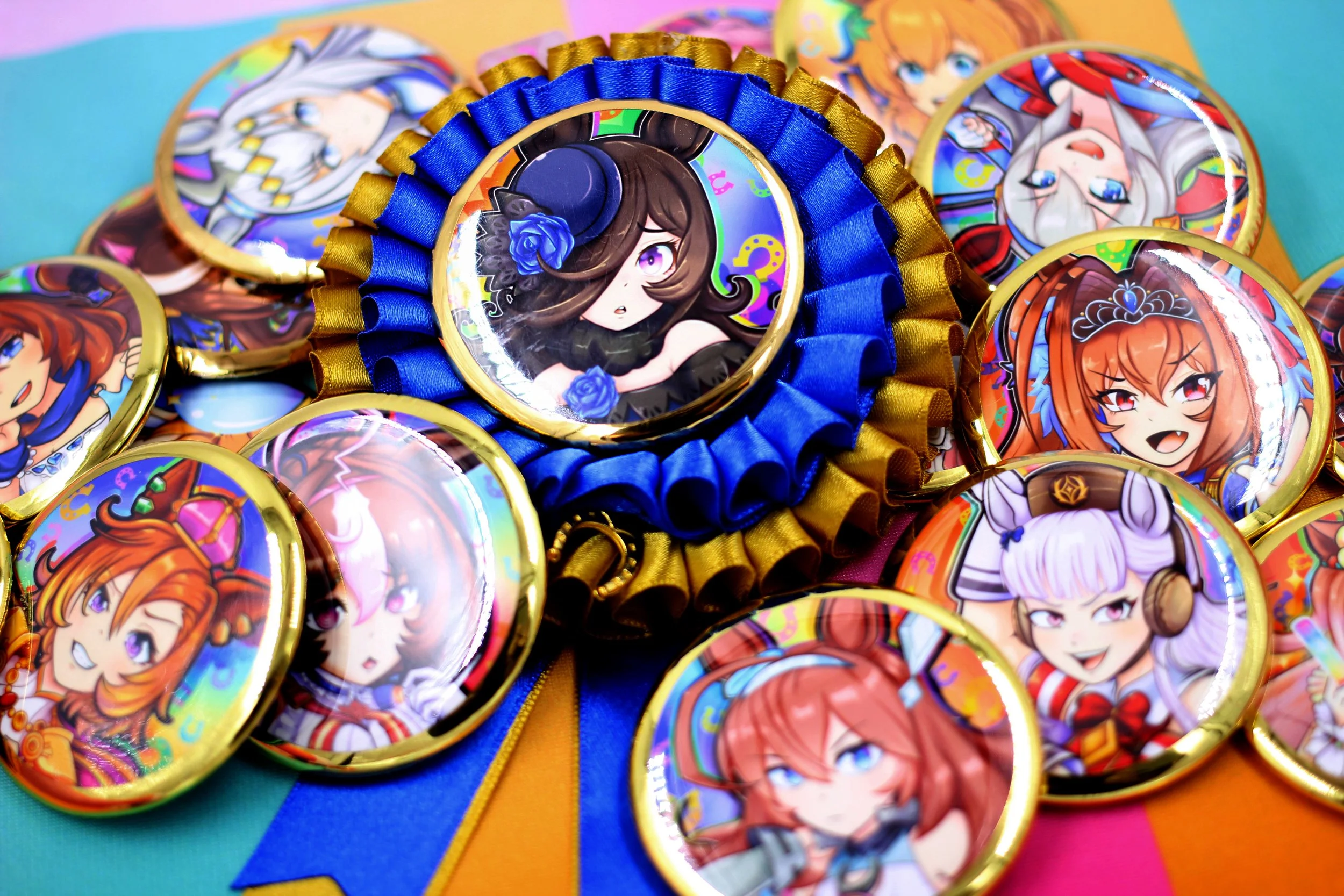 Gold Ring Buttons: Horse Girls