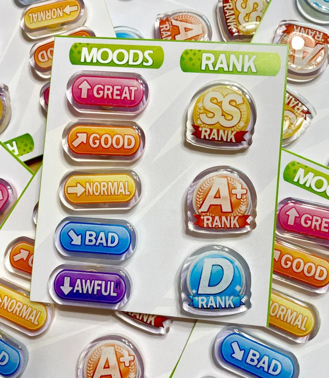 Acrylic Pins: Moods & Ranks Set