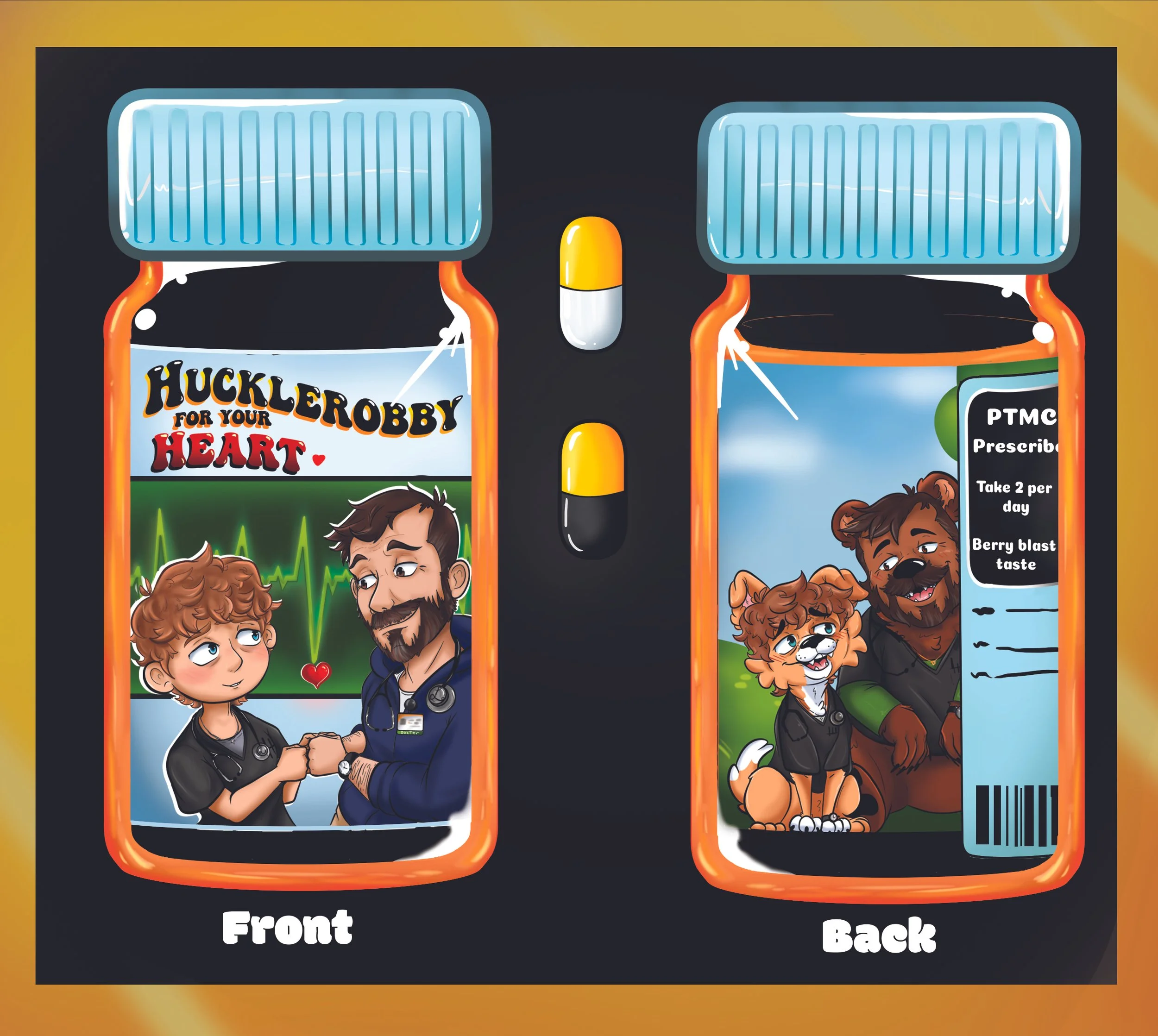 Pill Bottle Shaker: Hucklerobby for your heart