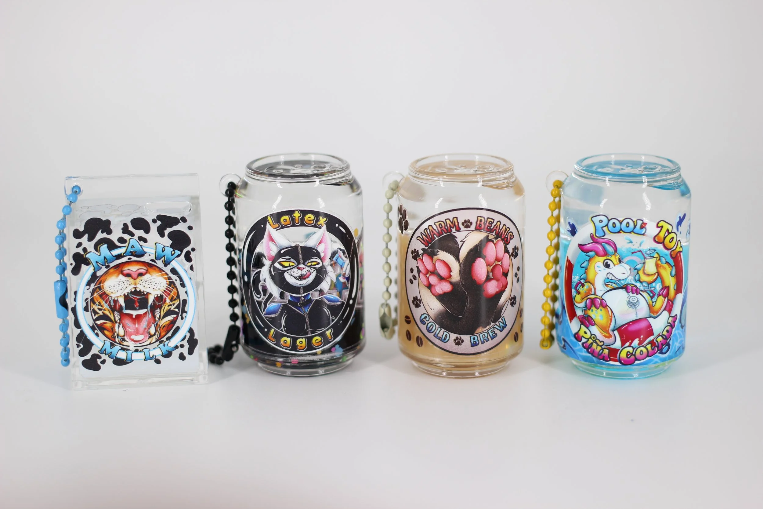 Liquid Drink Keychains: Furry Favorite Flavors