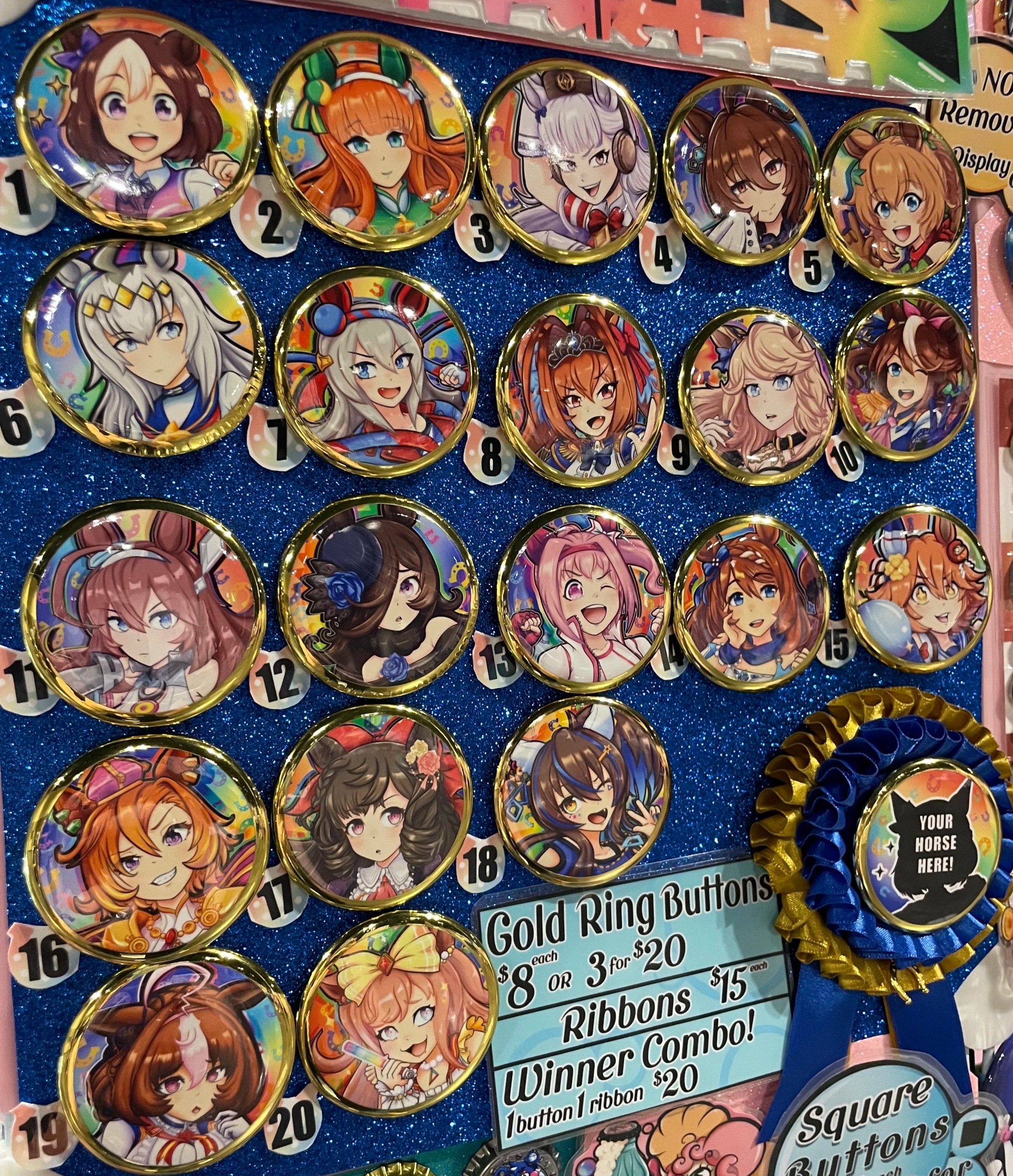 Gold Ring Buttons: Horse Girls