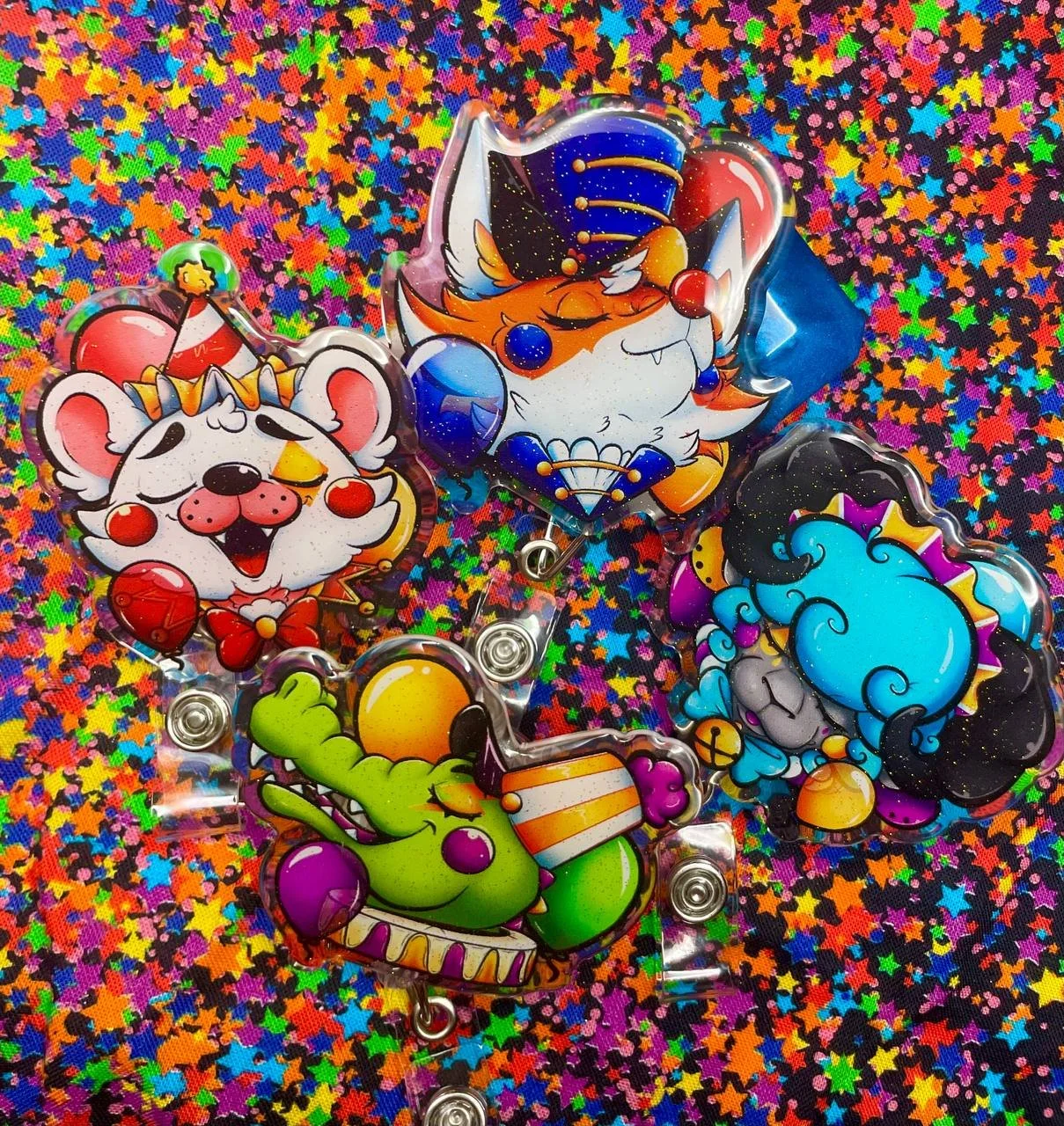 Badge Reel Clips: Circus Friends