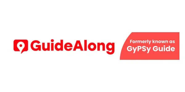 GuideAlong logo with text "formerly known as GyPSy Guide"