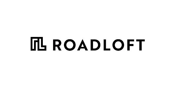 Logo design featuring a geometric symbol on the left, followed by the text 'ROADLOFT' in bold, black typography against a white background.