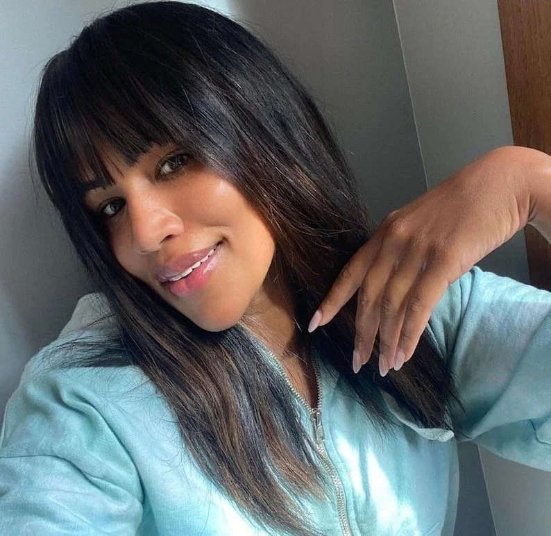 Dark Brown/Brunette Clip-In Bangs Human Hair Extension